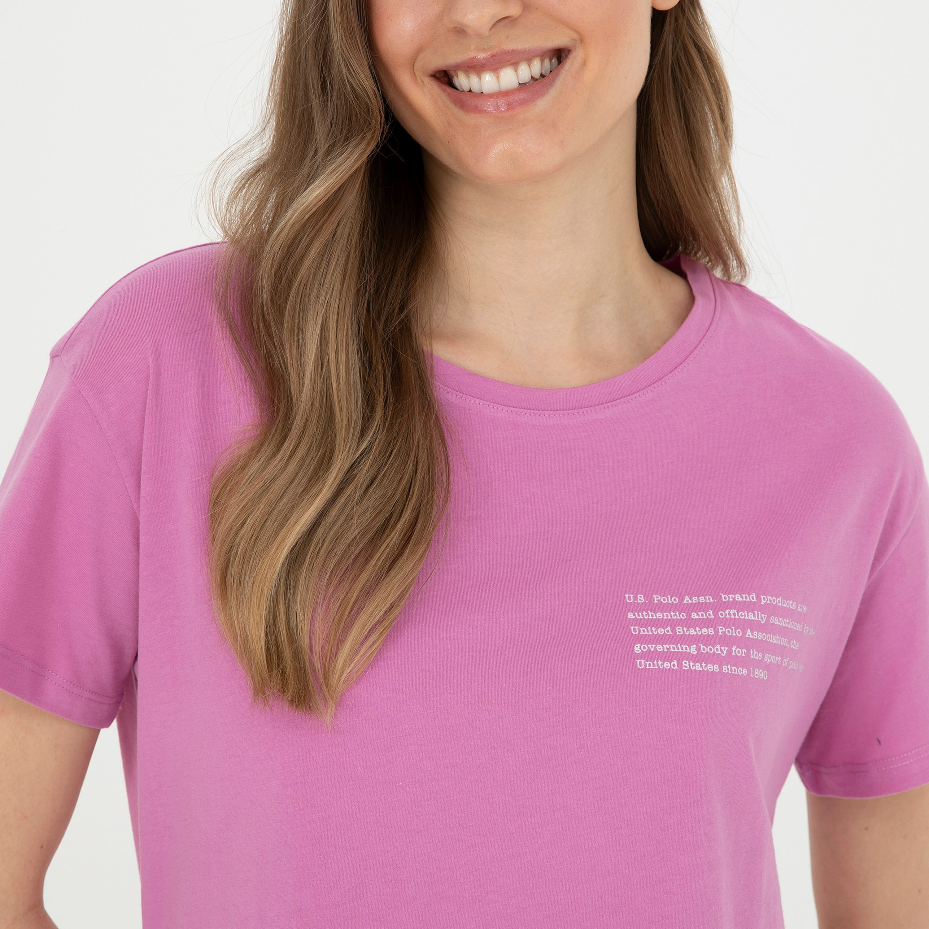 U.S.Polo'Assn Printed Crew Neck Short Sleeves T-Shirt-women-clothing-tshirts-image-3