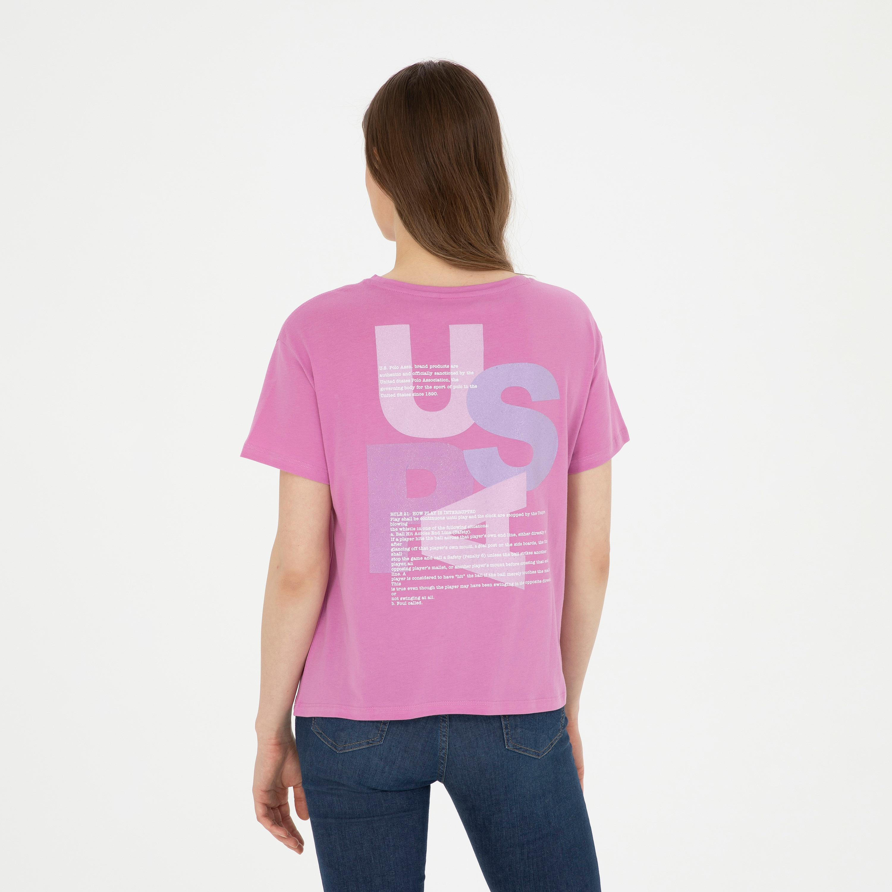 U.S.Polo'Assn Printed Crew Neck Short Sleeves T-Shirt-women-clothing-tshirts-image-4