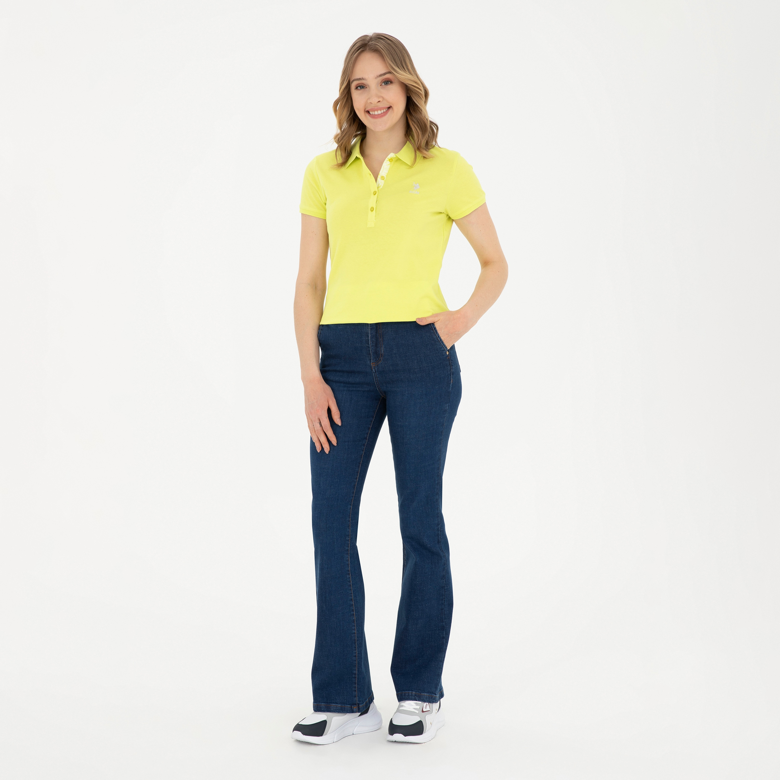 تيشيرت بولو بأكمام قصيرة بياقة بشعار مطرز بشعار U.S.Polo'Assn-women-clothing-tshirts-image-15