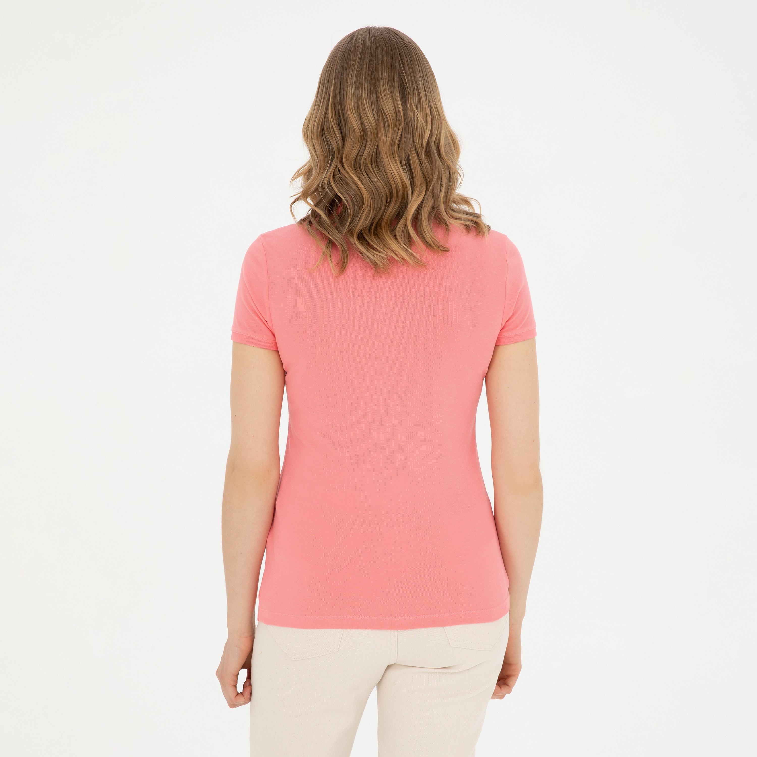 تيشيرت بولو بأكمام قصيرة بياقة بشعار مطرز بشعار U.S.Polo'Assn-women-clothing-tshirts-image-28