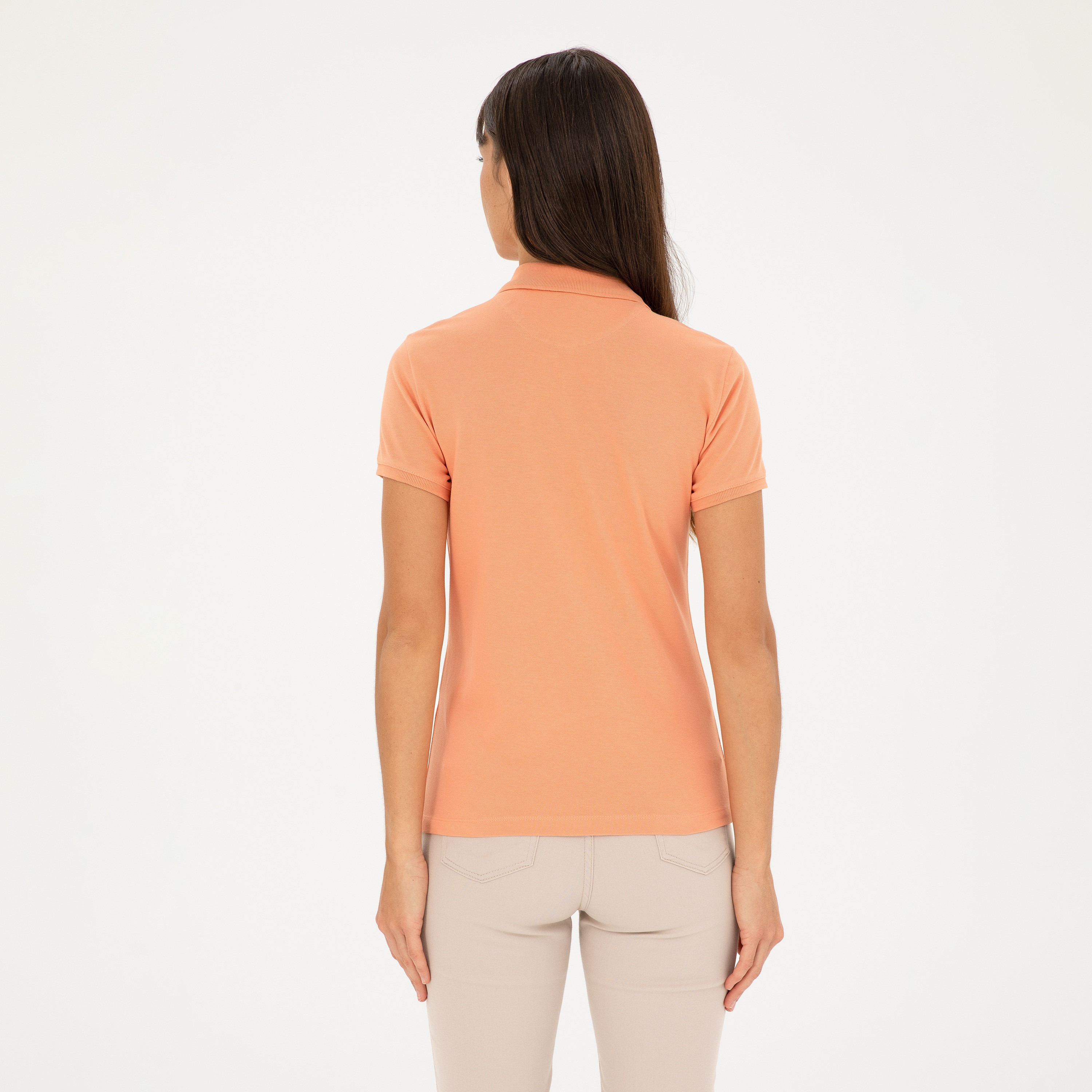 تيشيرت بولو بأكمام قصيرة بياقة بشعار مطرز بشعار U.S.Polo'Assn-women-clothing-tshirts-image-32