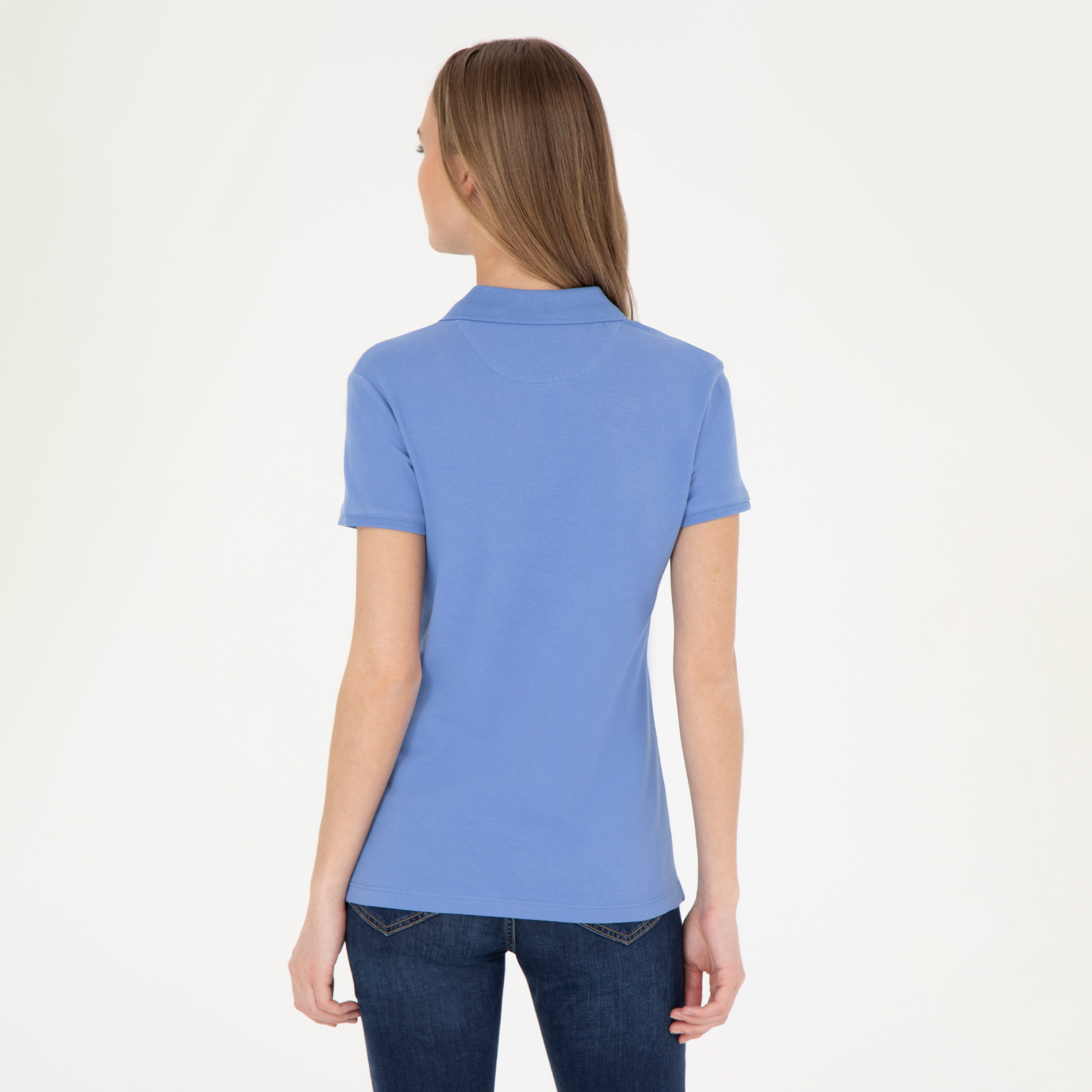 تيشيرت بولو بأكمام قصيرة بياقة بشعار مطرز بشعار U.S.Polo'Assn-women-clothing-tshirts-image-6