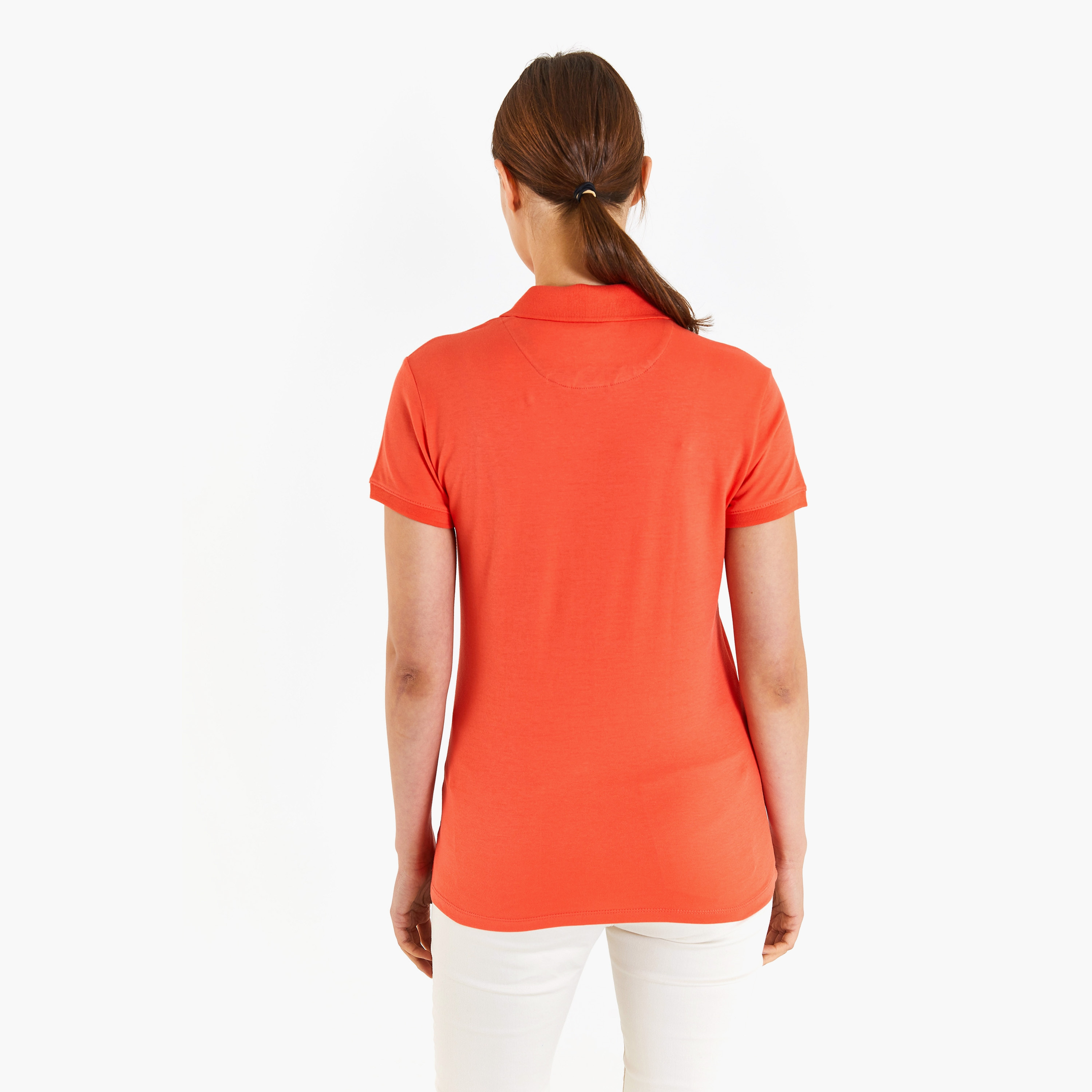 تيشيرت بولو بأكمام قصيرة بياقة بشعار مطرز بشعار U.S.Polo'Assn-women-clothing-tshirts-image-24