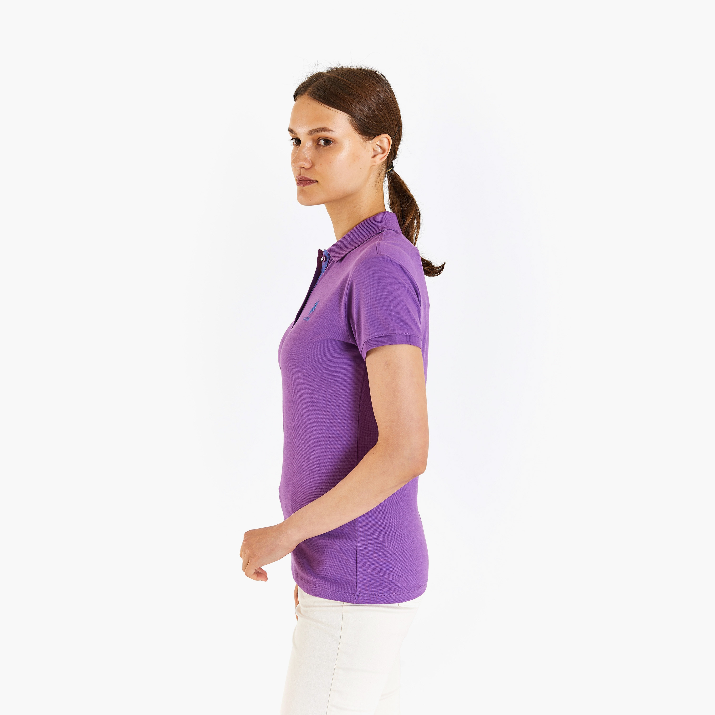 تيشيرت بولو بأكمام قصيرة بياقة بشعار مطرز بشعار U.S.Polo'Assn-women-clothing-tshirts-image-34