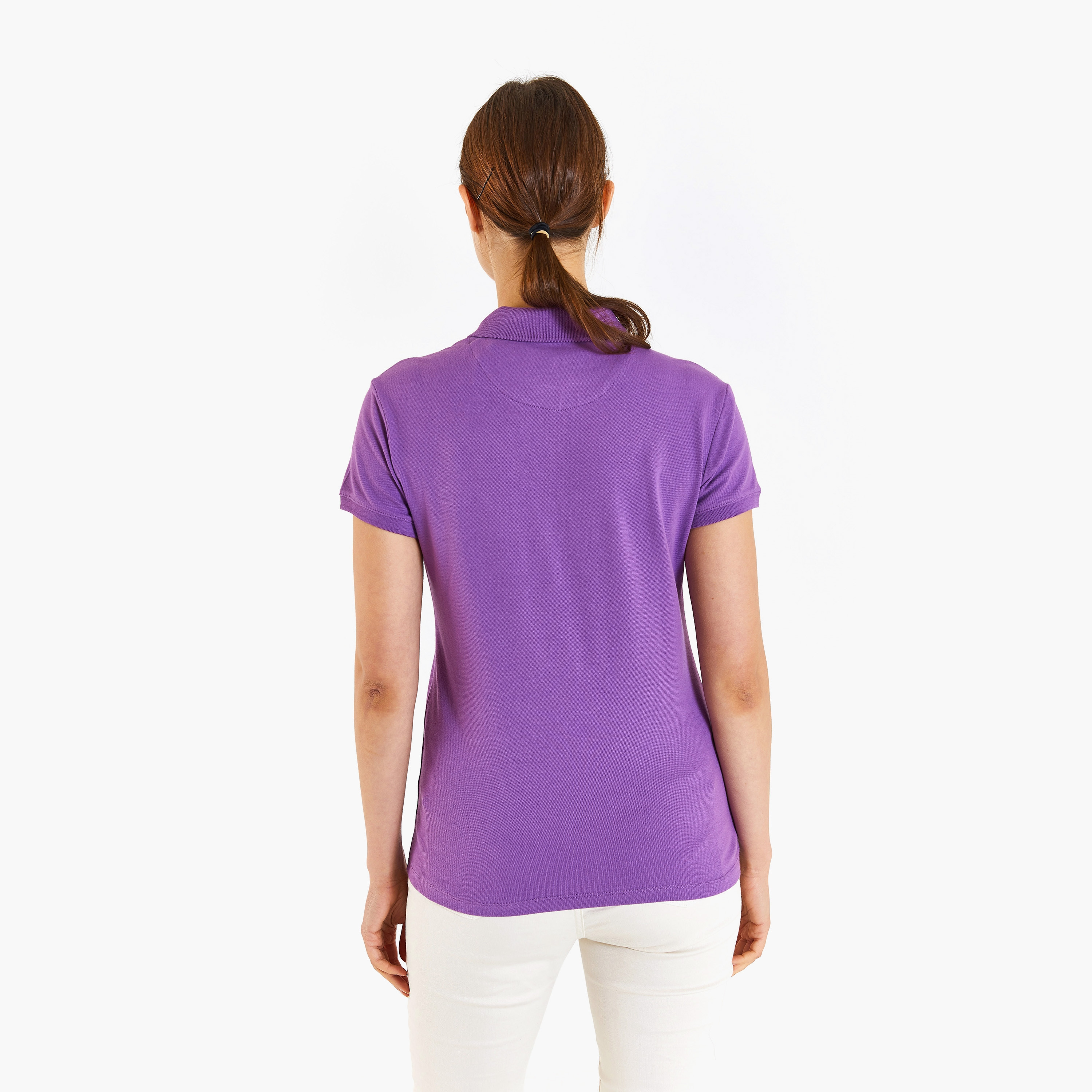 تيشيرت بولو بأكمام قصيرة بياقة بشعار مطرز بشعار U.S.Polo'Assn-women-clothing-tshirts-image-35