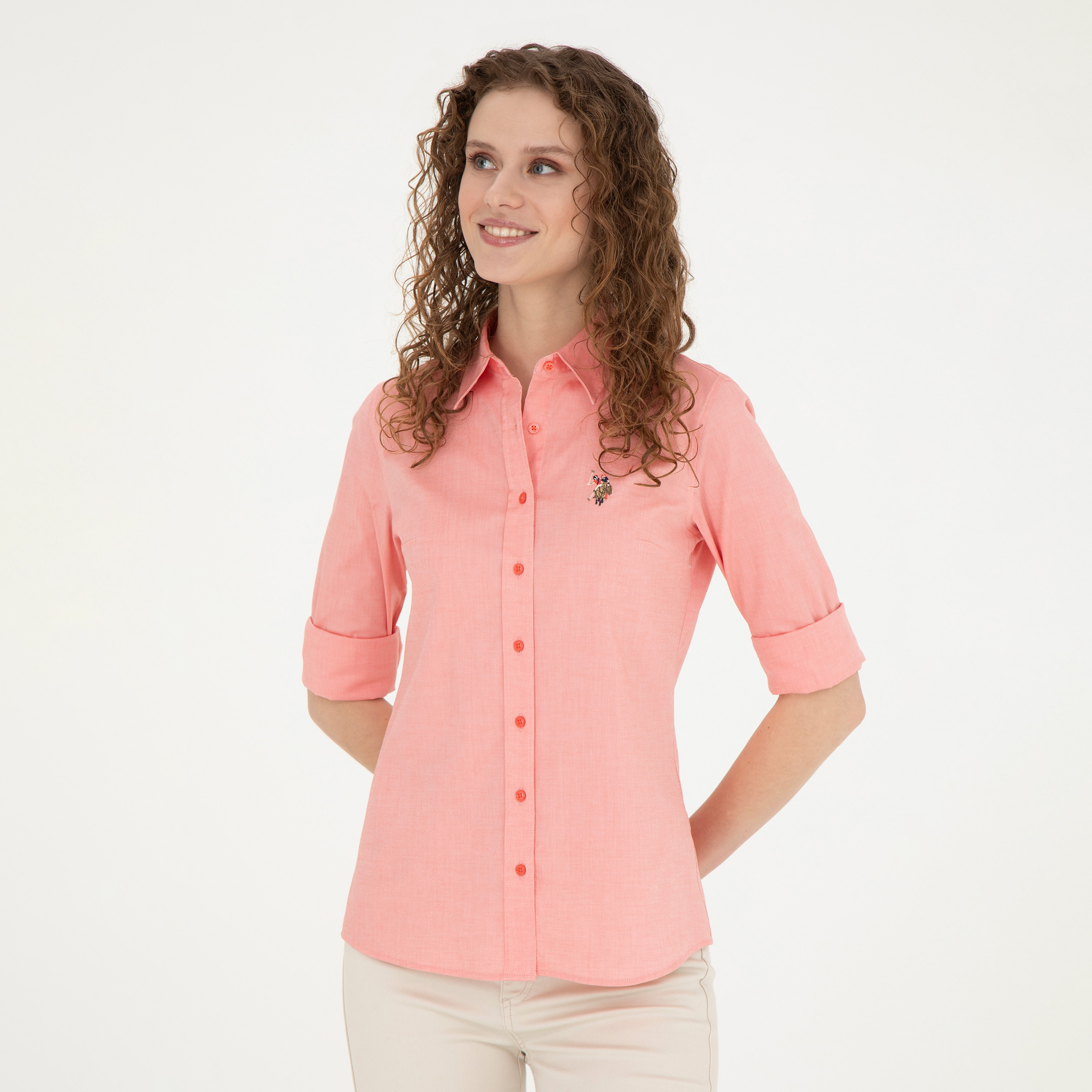 قميص U.S.Polo'Assn ضيق مطرز بشعار مطرز بأكمام طويلة-women-clothing-shirtsandblouses-blouses-image-4