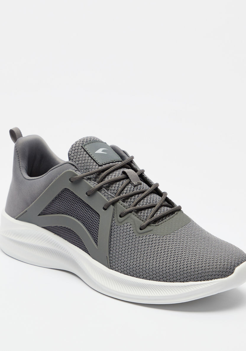 Dash Textured Walking Shoes with Lace-Up Closure-Men%27s Sports Shoes-image-1