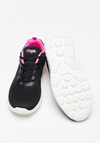 #tag18. Textured Walking Shoes with Lace-Up Closure