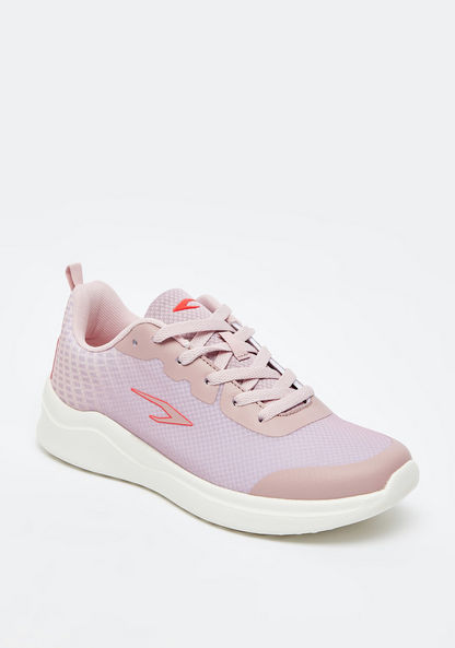 Dash Textured Walking Shoes with Lace-Up Closure-Women%27s Sports Shoes-image-1