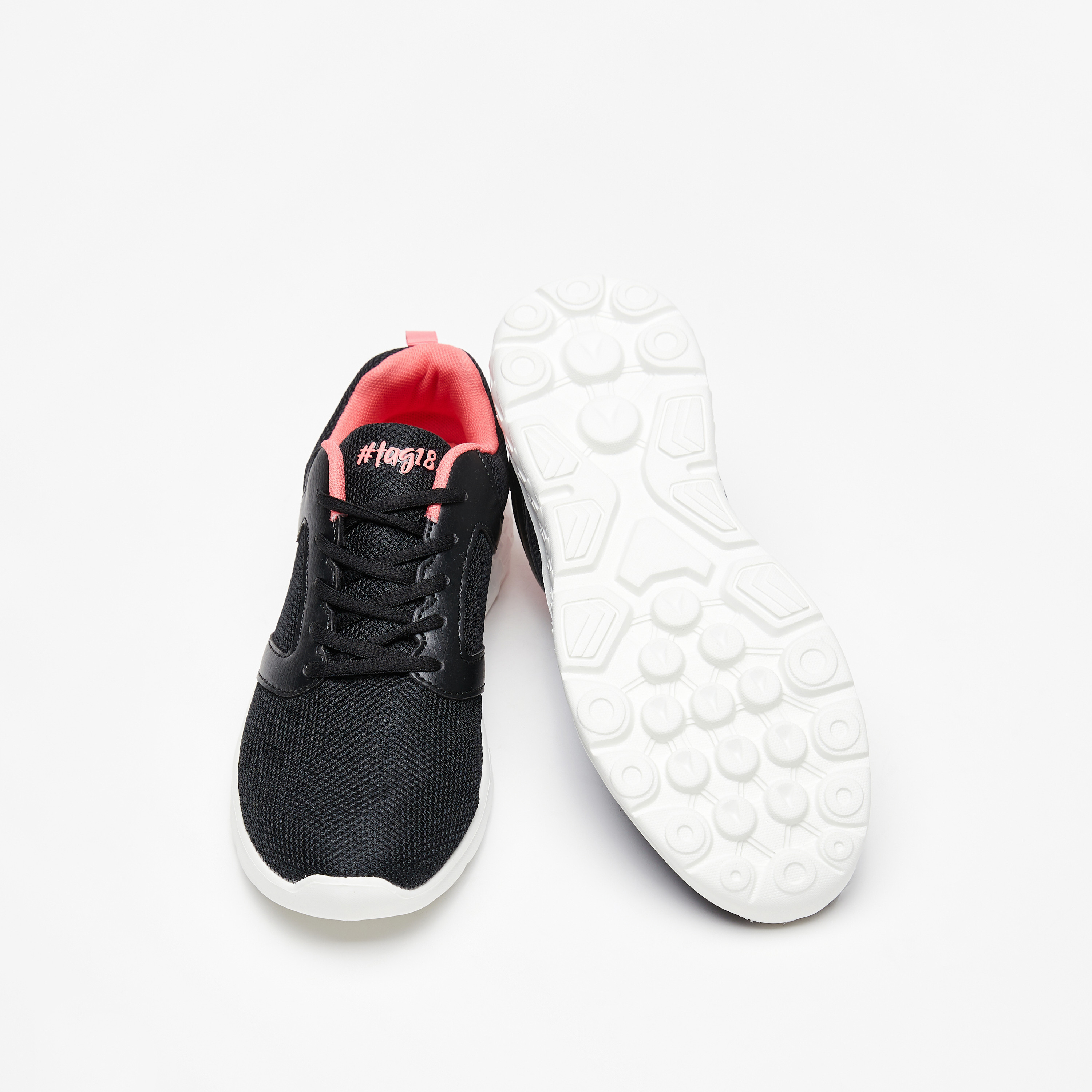 #tag18. Textured Sneakers with Lace-Up Closure-women-shoes-sneakers-image-3