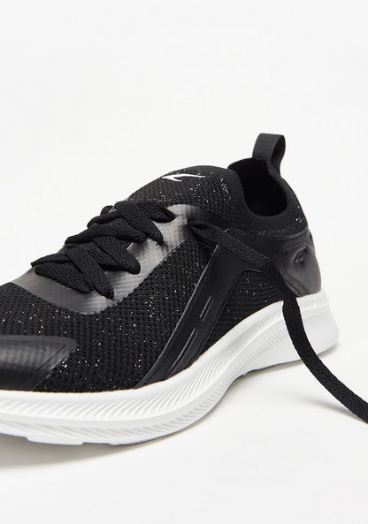 Kappa Women's Textured Trainer Shoes with Lace-Up Closure-Women%27s Sports Shoes-image-4