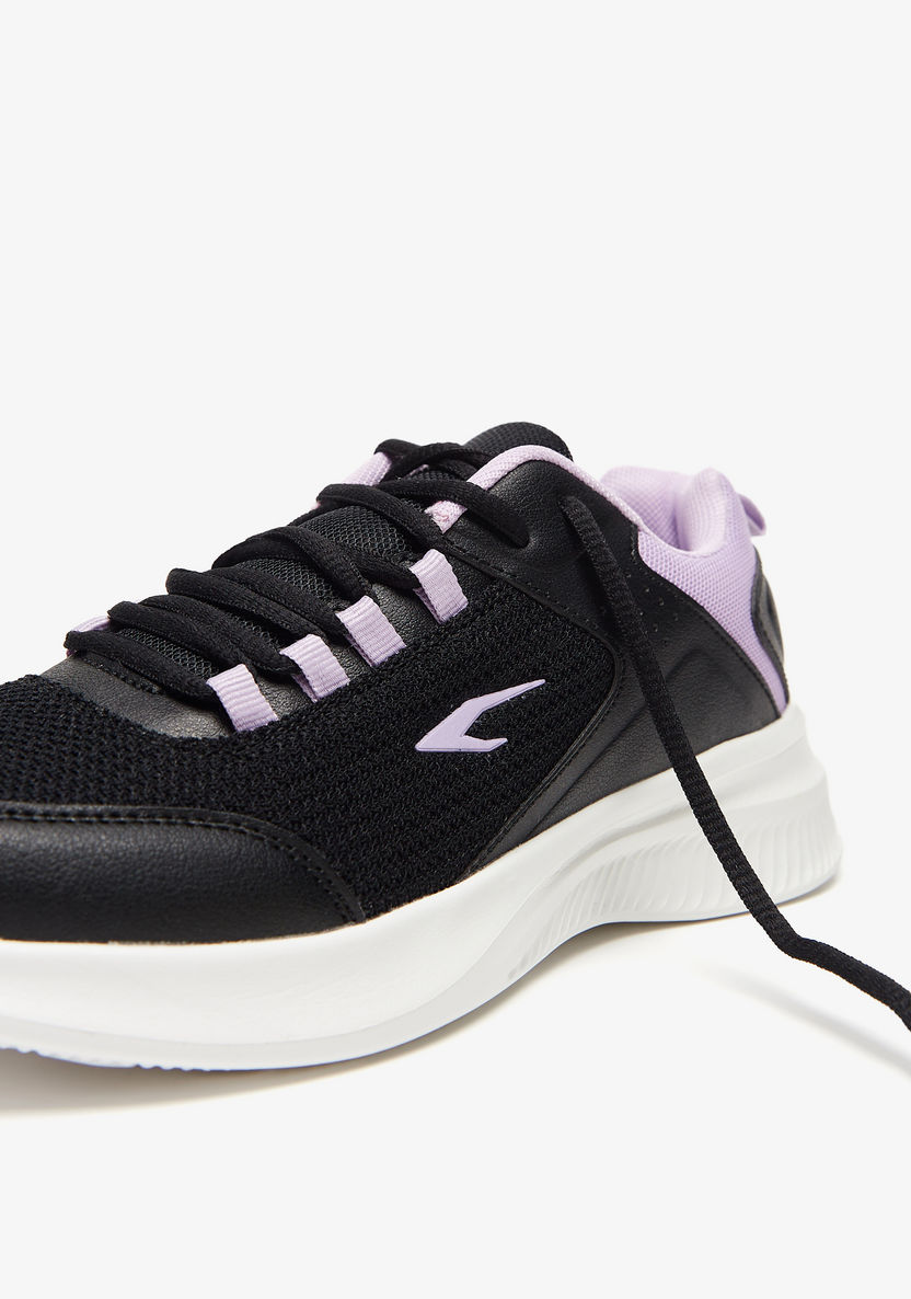 Dash Textured Walking Shoes with Lace-Up Closure-Women%27s Sports Shoes-image-4