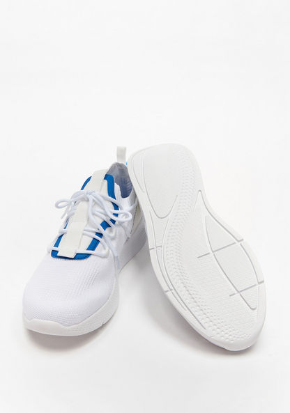 Dash Textured Low Ankle Sneakers with Lace-Up Closure
