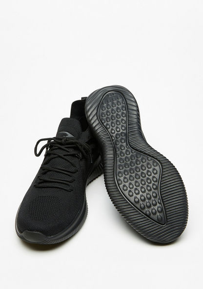 Dash Textured Walking Shoes with Lace Closure-Men%27s Sports Shoes-image-1