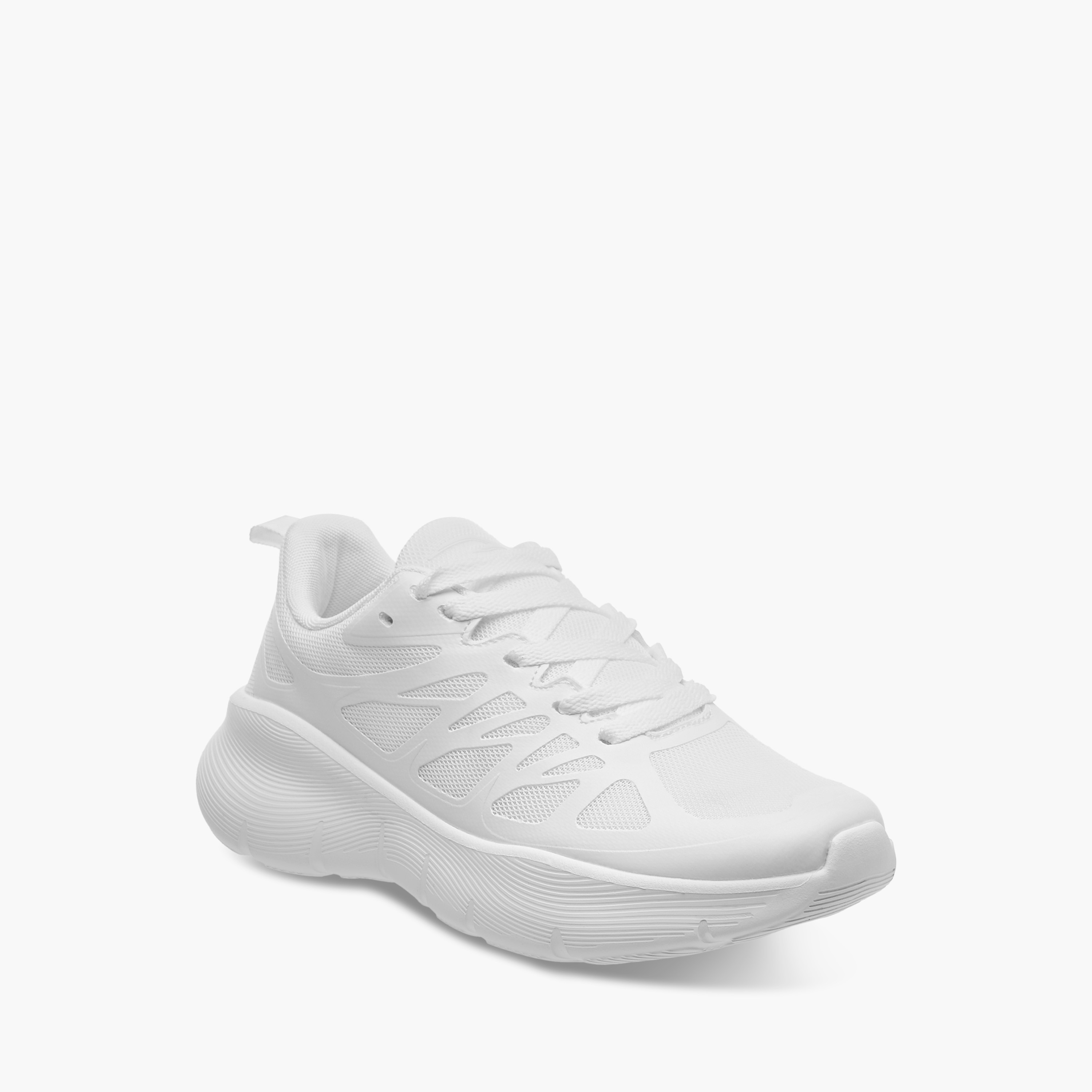 Dash Textured Lace-Up Sports Shoes with Pull Tabs-women-shoes-sneakers-image-2