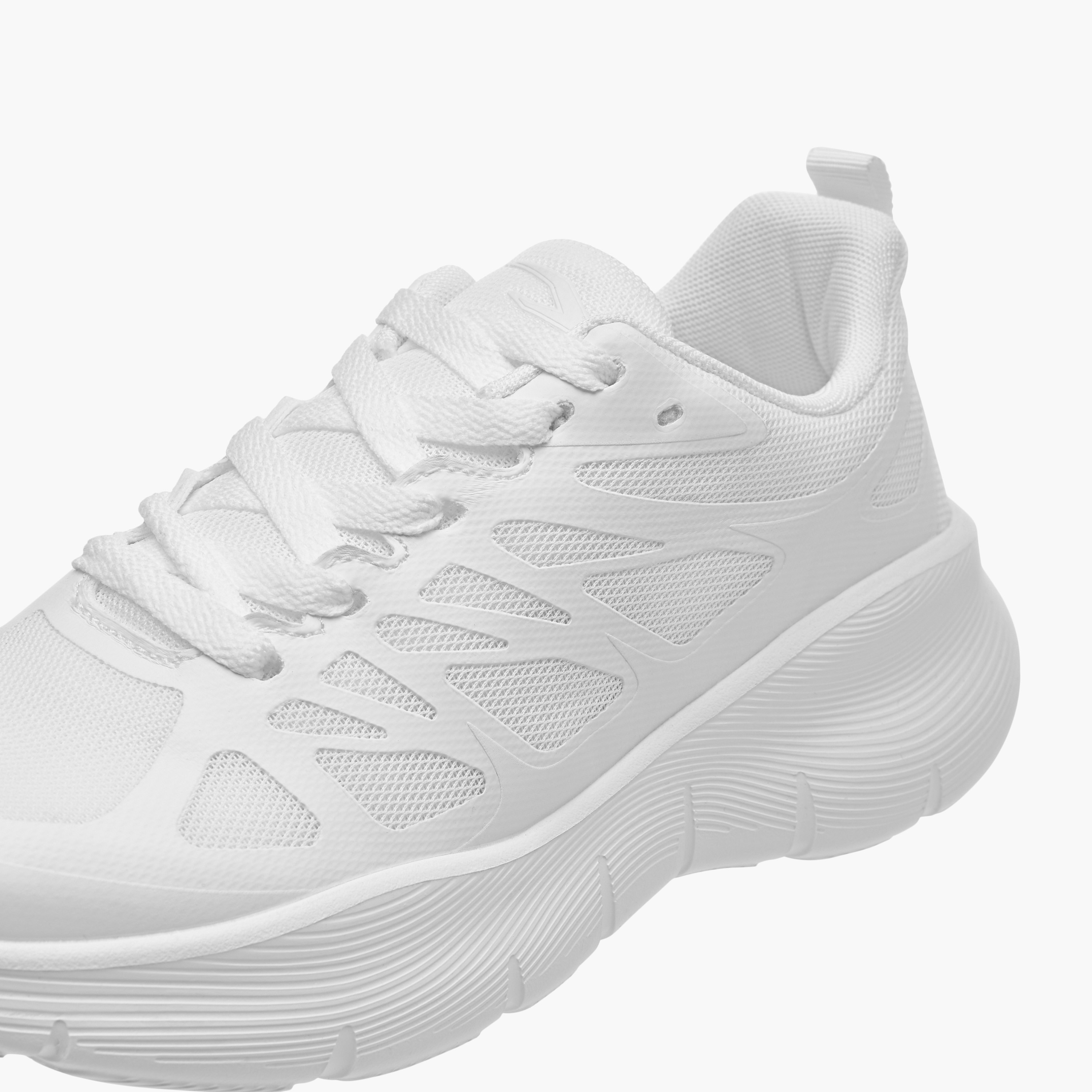 Dash Textured Lace-Up Sports Shoes with Pull Tabs-women-shoes-sneakers-image-4