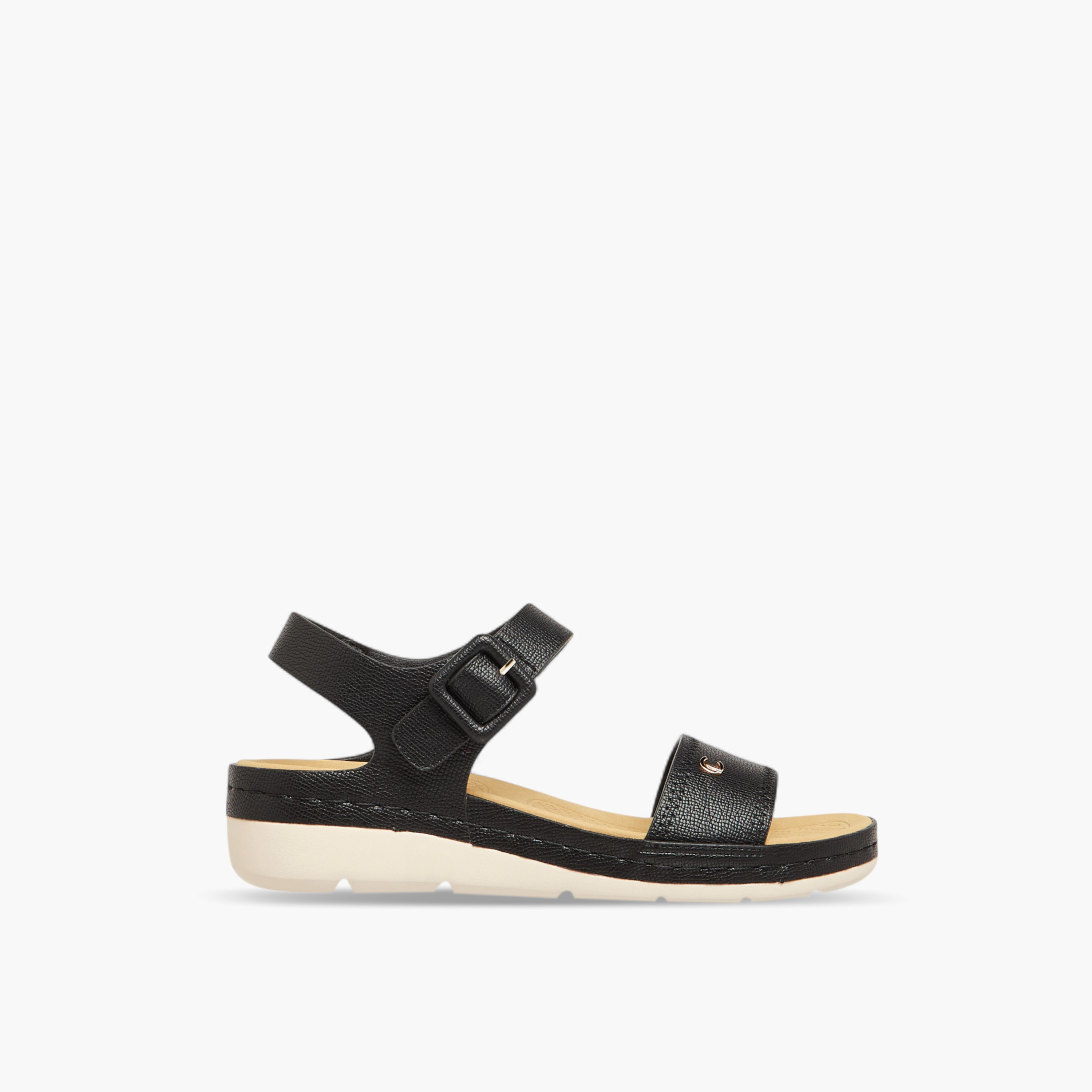 Le Confort Textured Sandals with Hook and Loop Closure-women-shoes-sandals-heeled-image-2