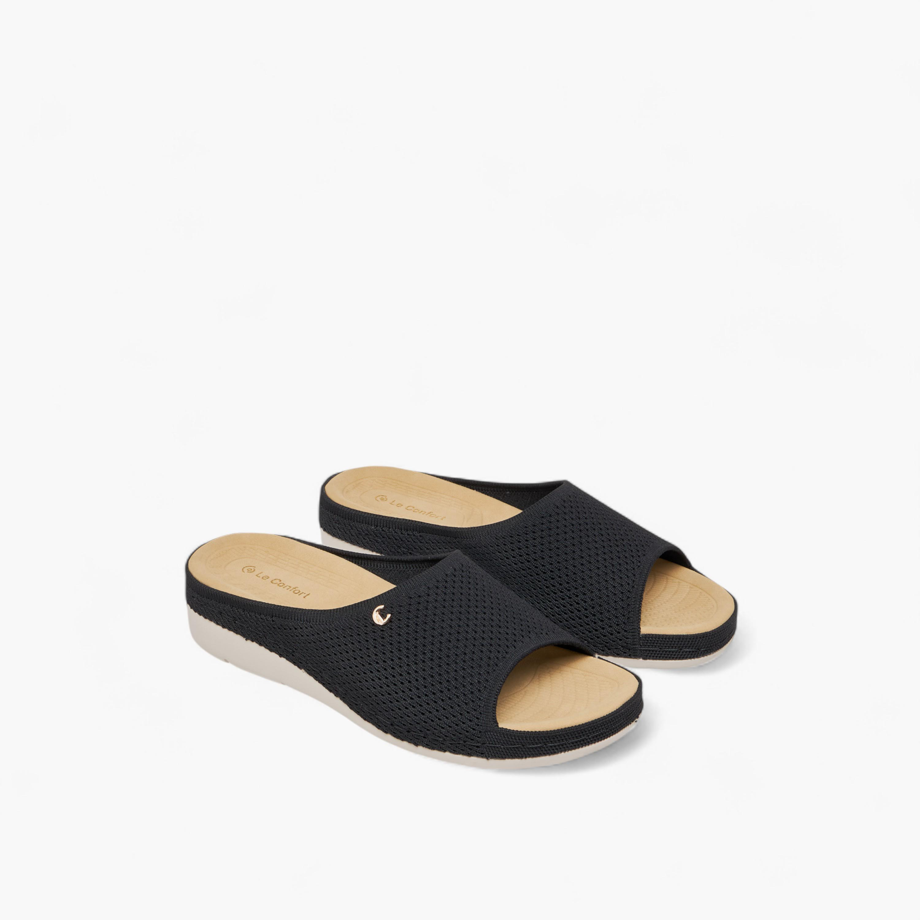 Le Confort Flyknit Textured Slip-On Comfort Sandals-women-shoes-sandals-heeled-image-1