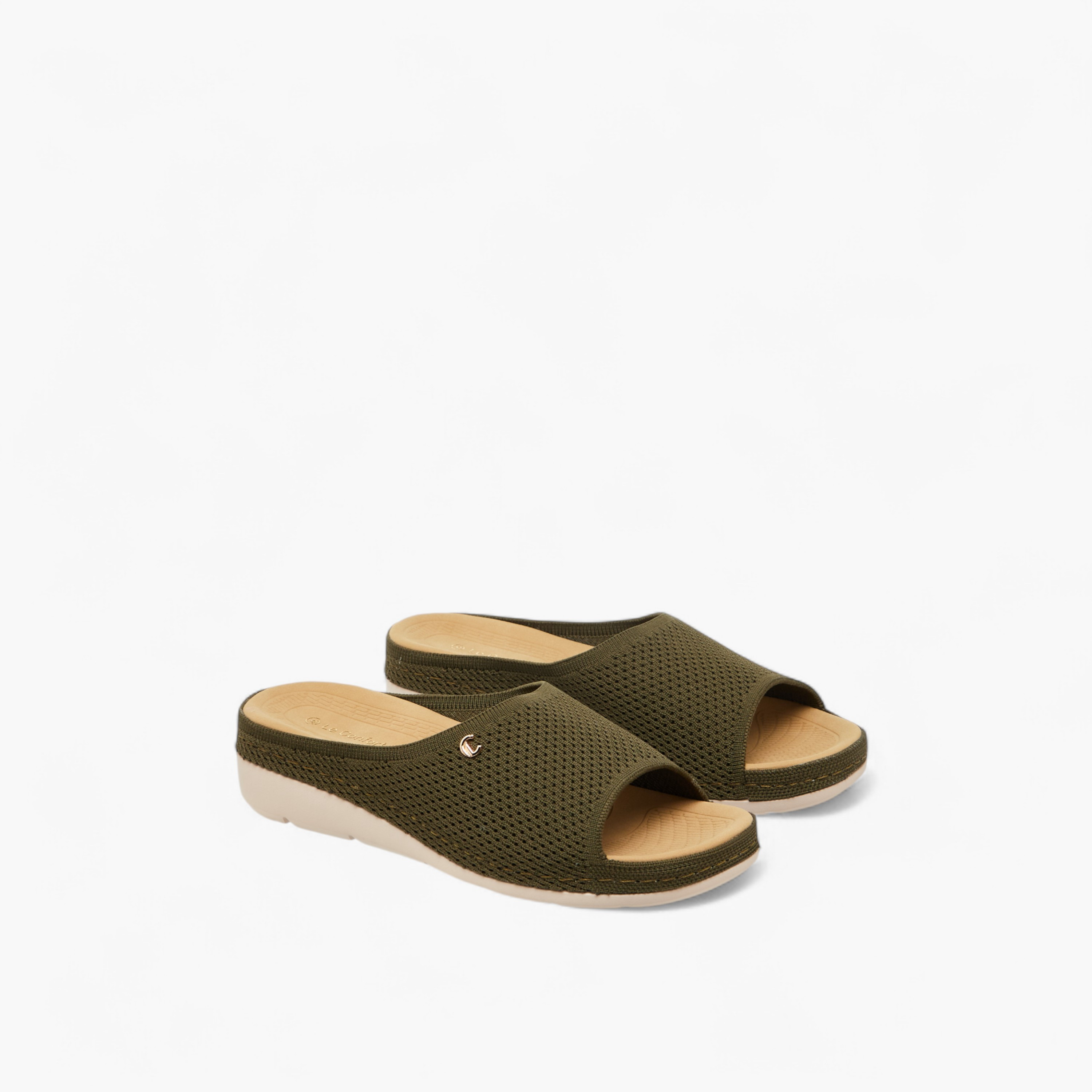 Le Confort Flyknit Textured Slip-On Comfort Sandals-women-shoes-sandals-heeled-image-1