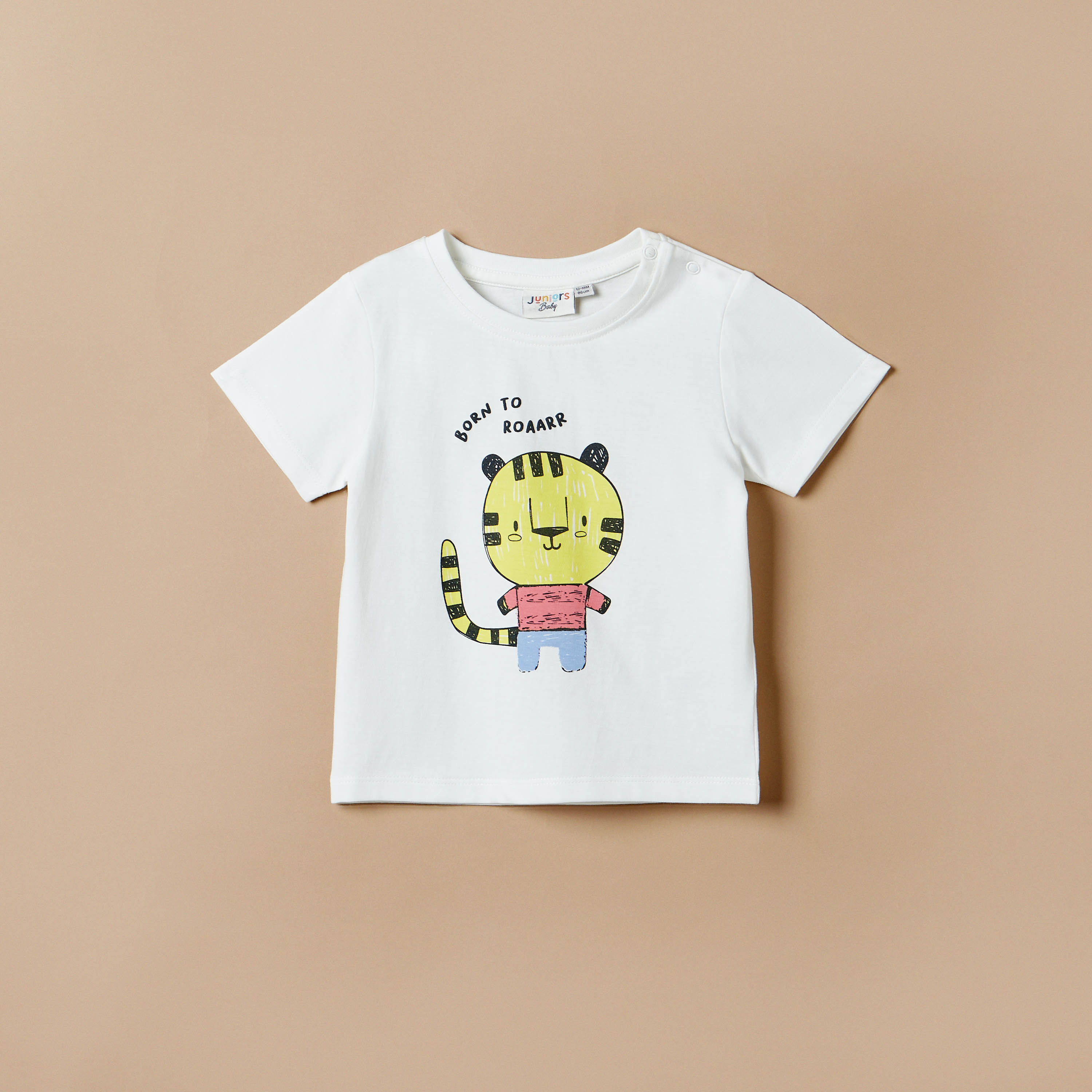 Juniors Tiger Print Crew Neck T-shirt with Short Sleeves-baby-boys-clothing-tshirtsandpolos-image-1