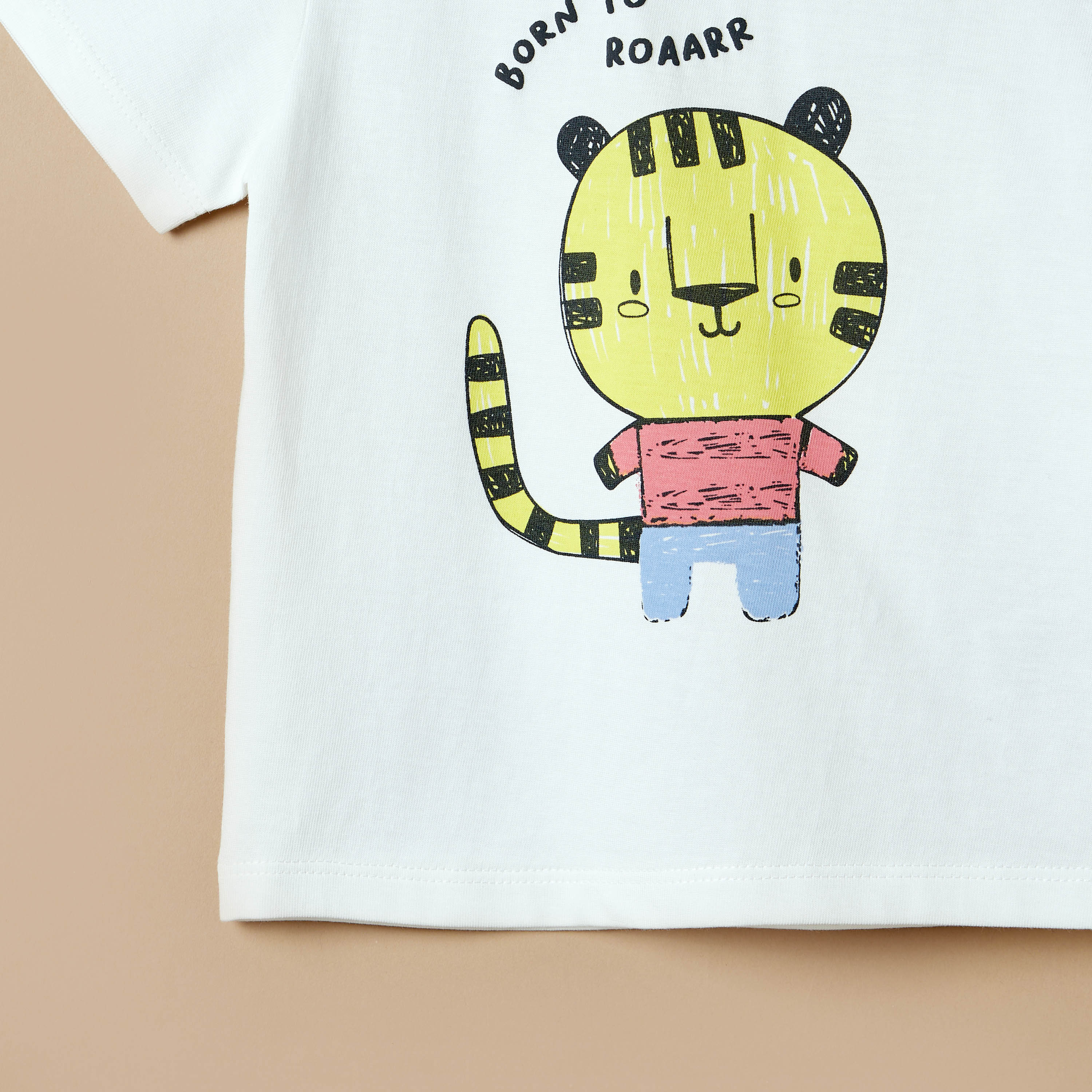Juniors Tiger Print Crew Neck T-shirt with Short Sleeves-baby-boys-clothing-tshirtsandpolos-image-4
