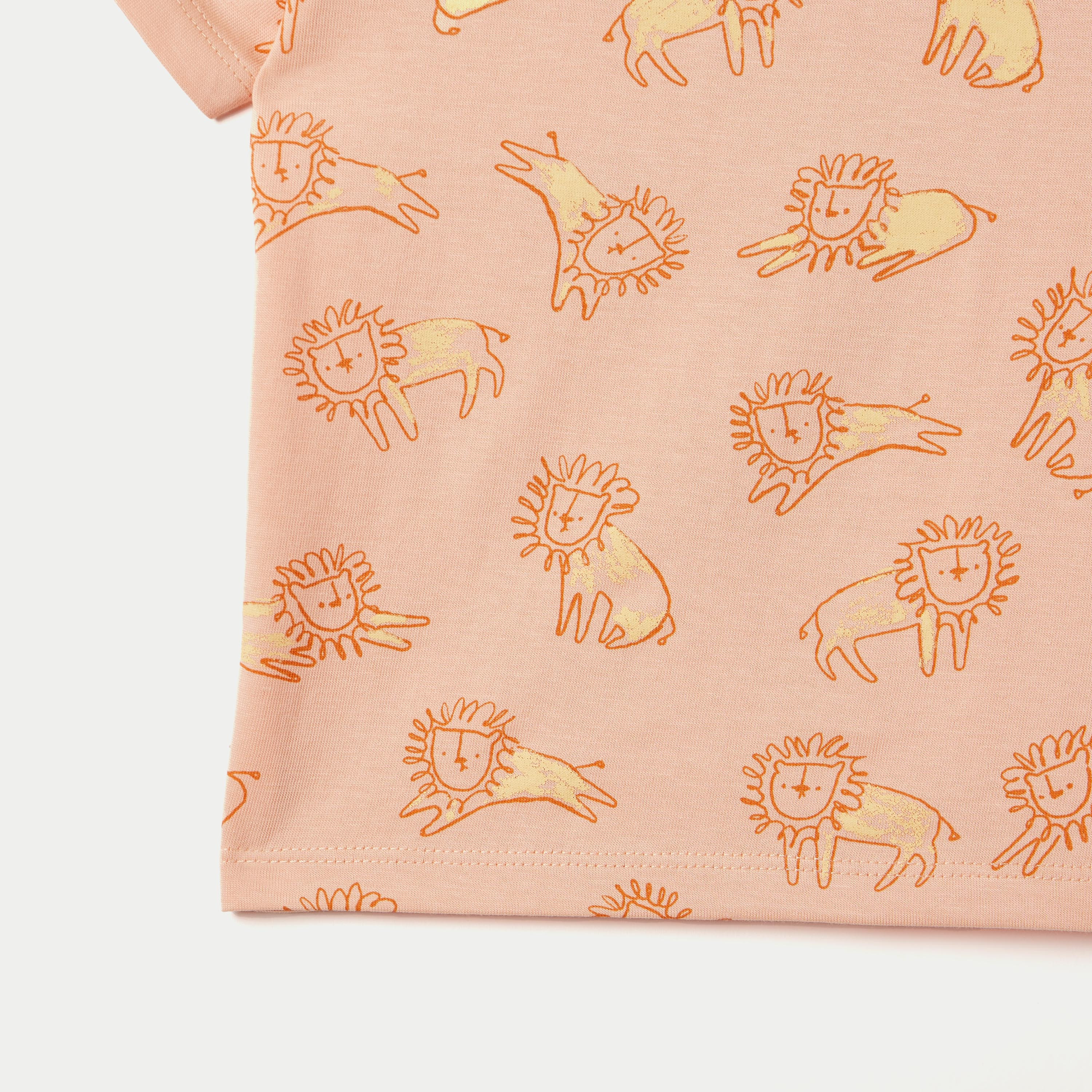 Juniors All-Over Lion Print Crew Neck T-shirt with Short Sleeves-baby-boys-clothing-tshirtsandpolos-image-4