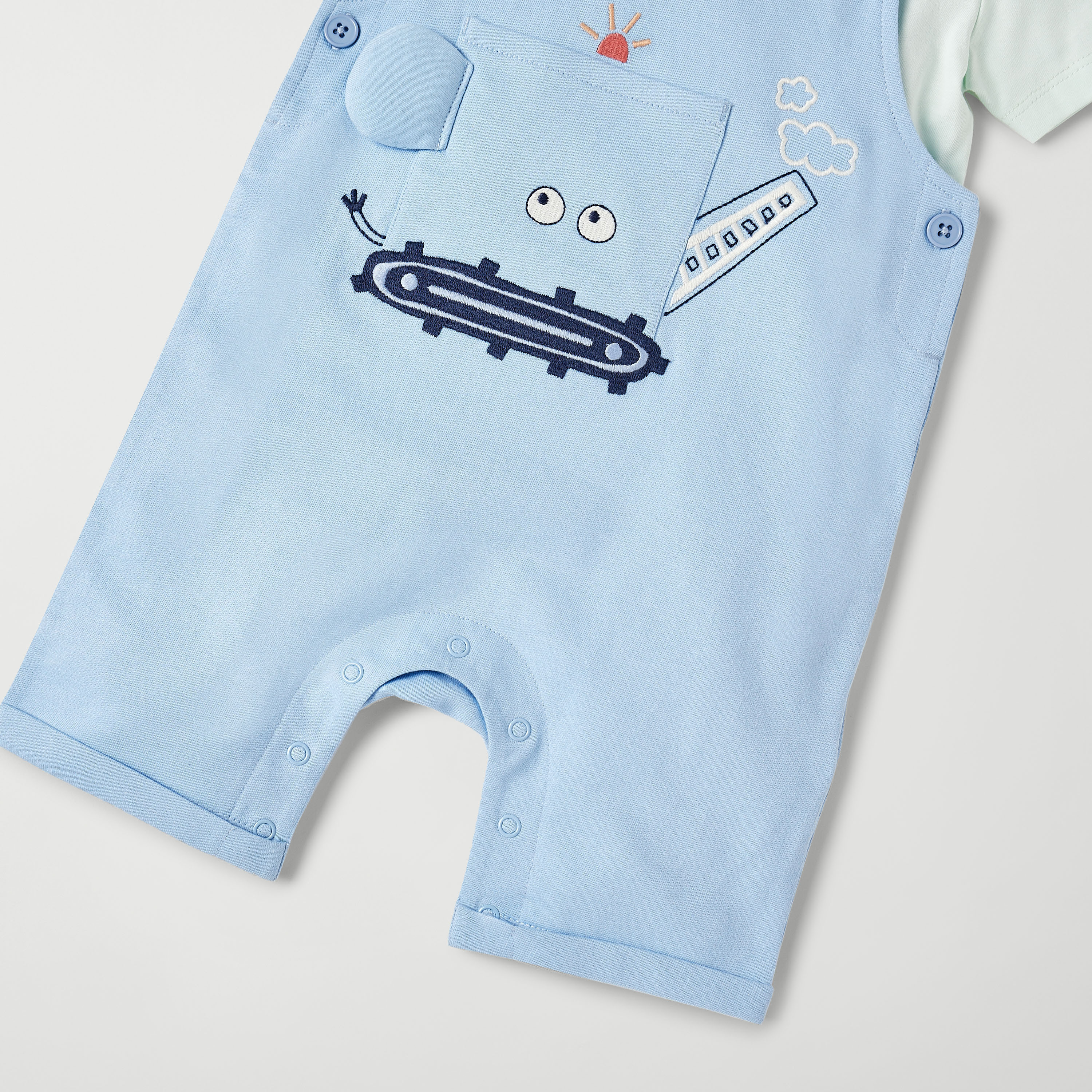 Juniors Printed T-shirt and Dungaree Set-baby-boys-clothing-setsandcoords-image-5
