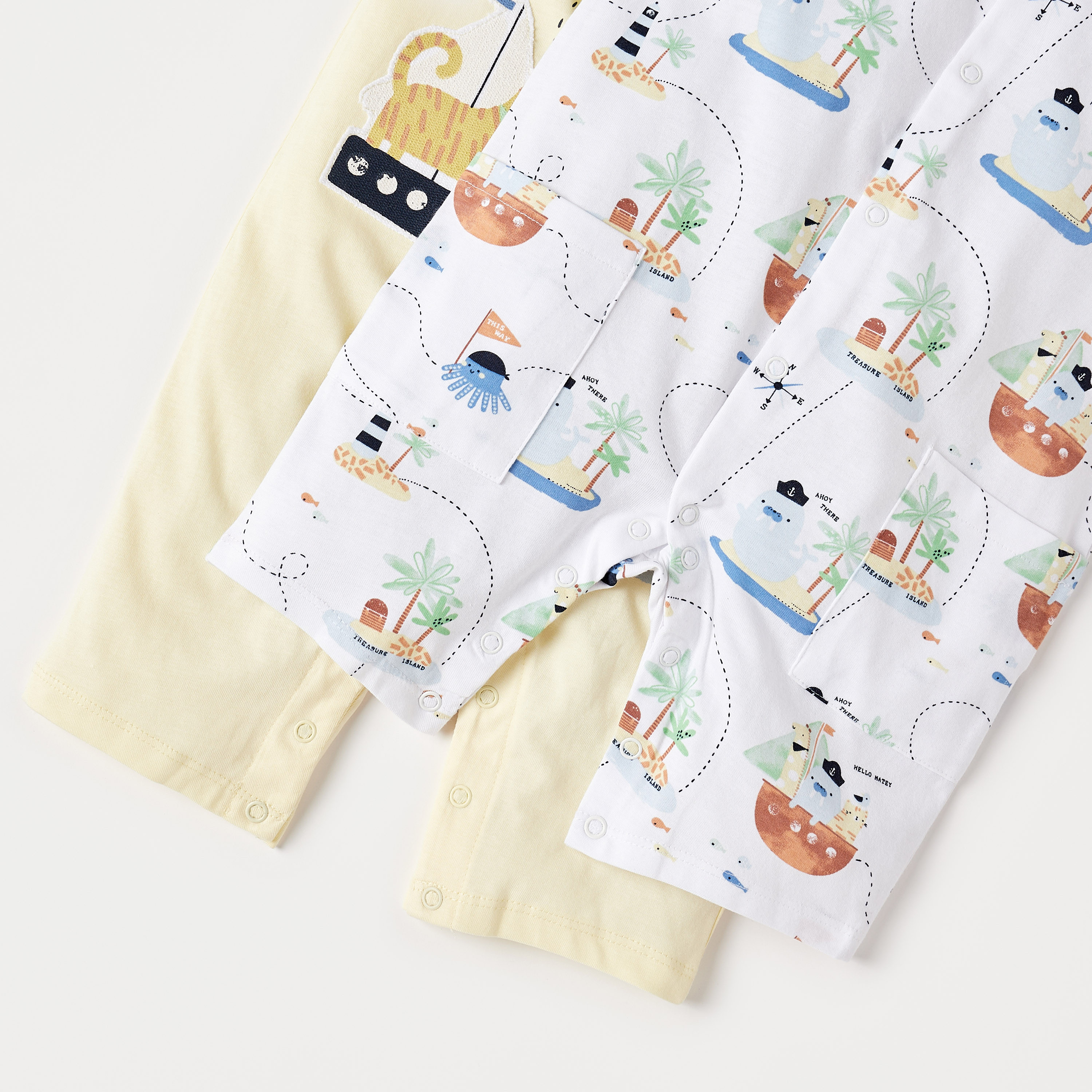 Juniors Printed Romper with Short Sleeves - Set of 2-baby-boys-clothing-multipacks-image-5