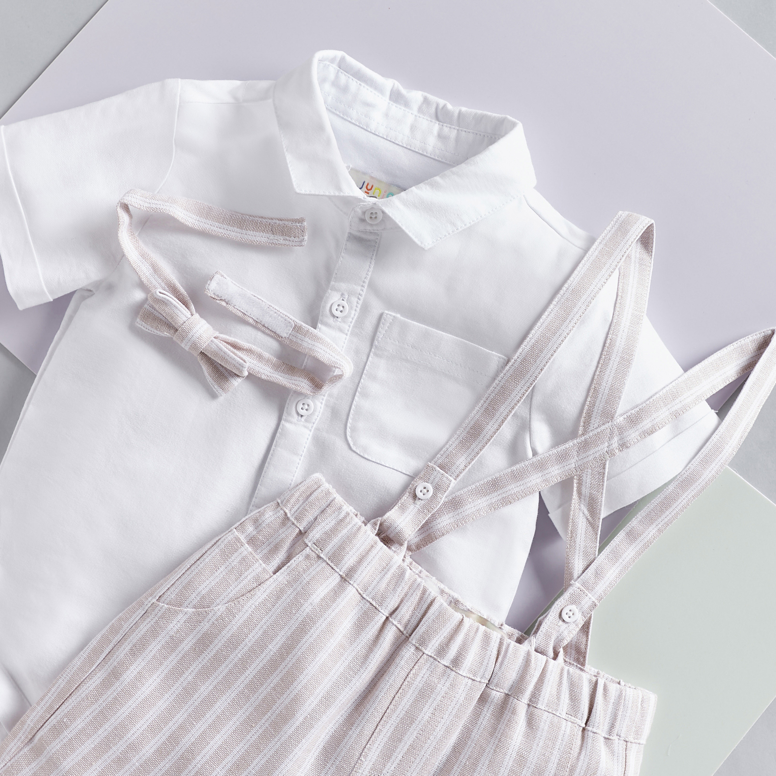 Juniors Solid Bodysuit and Shorts Set with Suspenders-baby-boys-clothing-setsandcoords-image-4