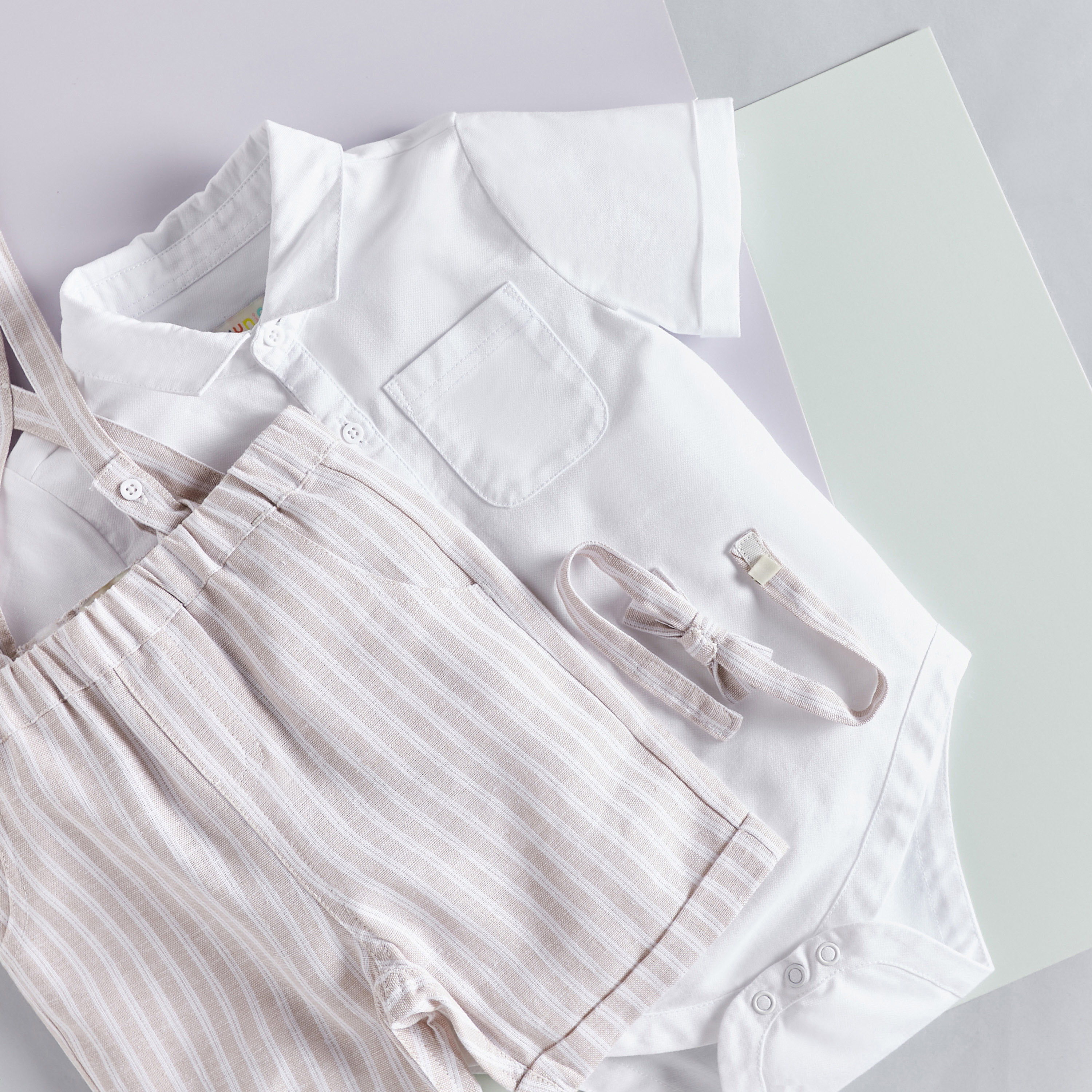 Juniors Solid Bodysuit and Shorts Set with Suspenders-baby-boys-clothing-setsandcoords-image-5