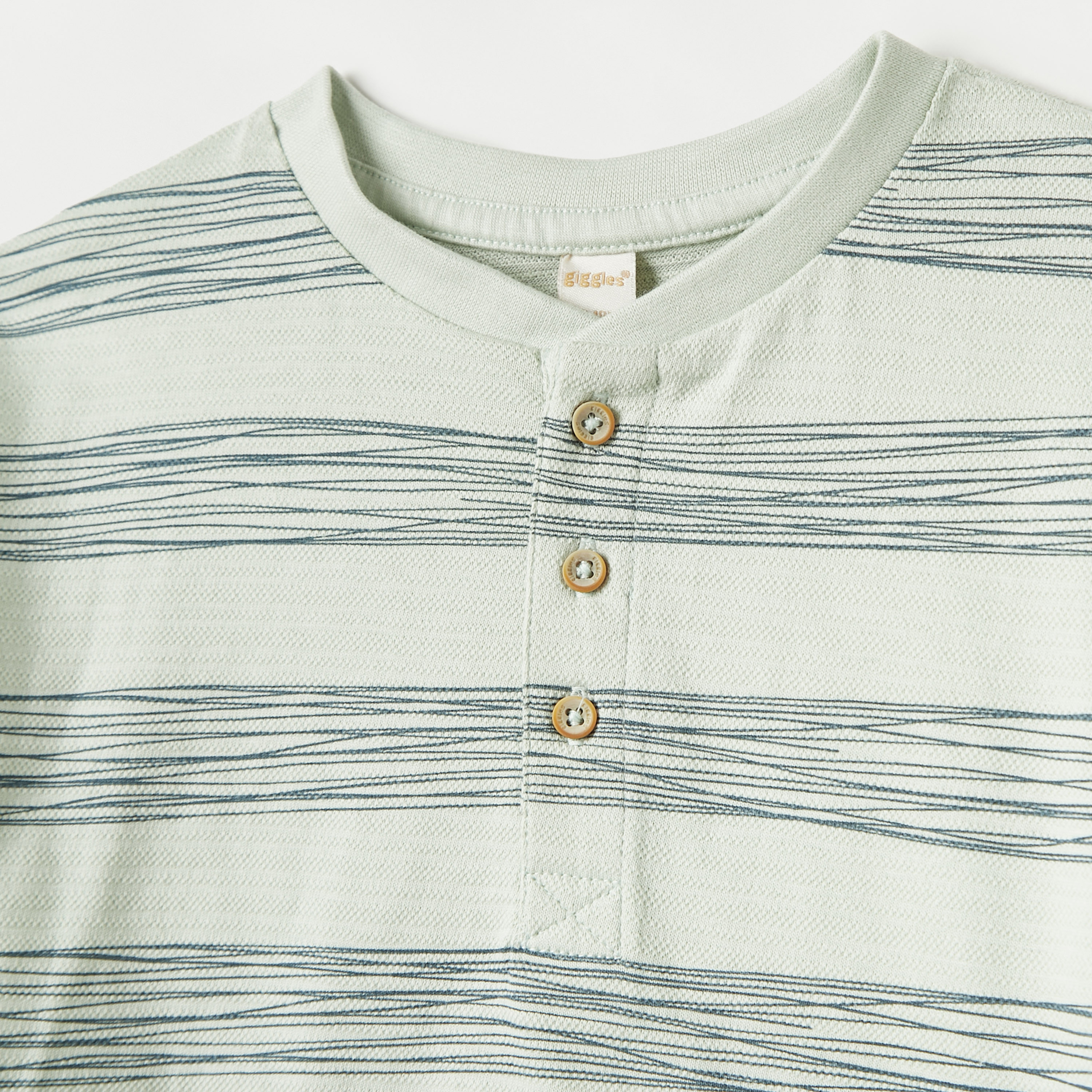 Giggles Striped T-shirt with Short Sleeves-baby-boys-clothing-tshirtsandpolos-image-2