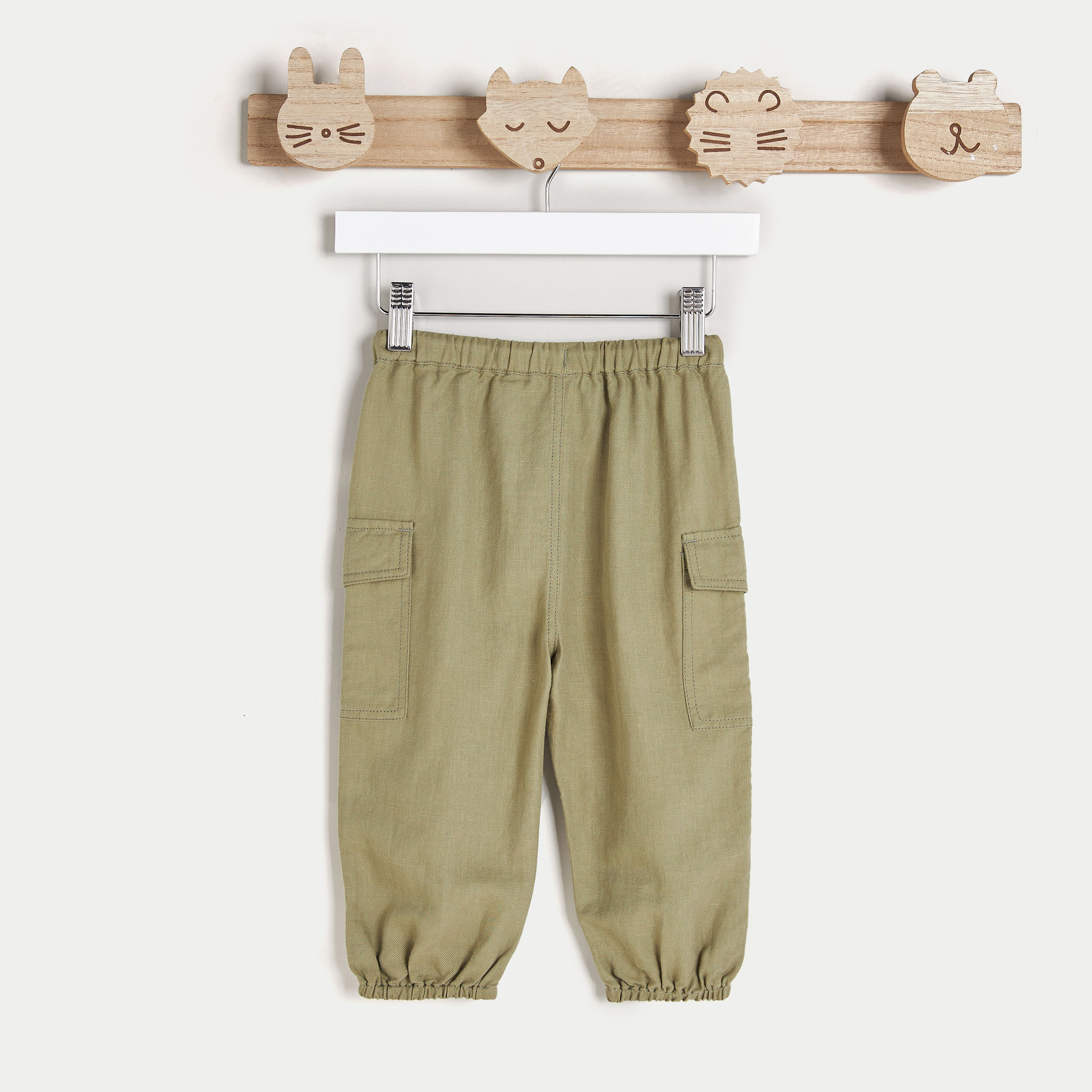 بنطلون رياضي سادة برباط إغلاق وجيوب من جيجلز-baby-boys-clothing-bottoms-joggersandtrackpants-image-2