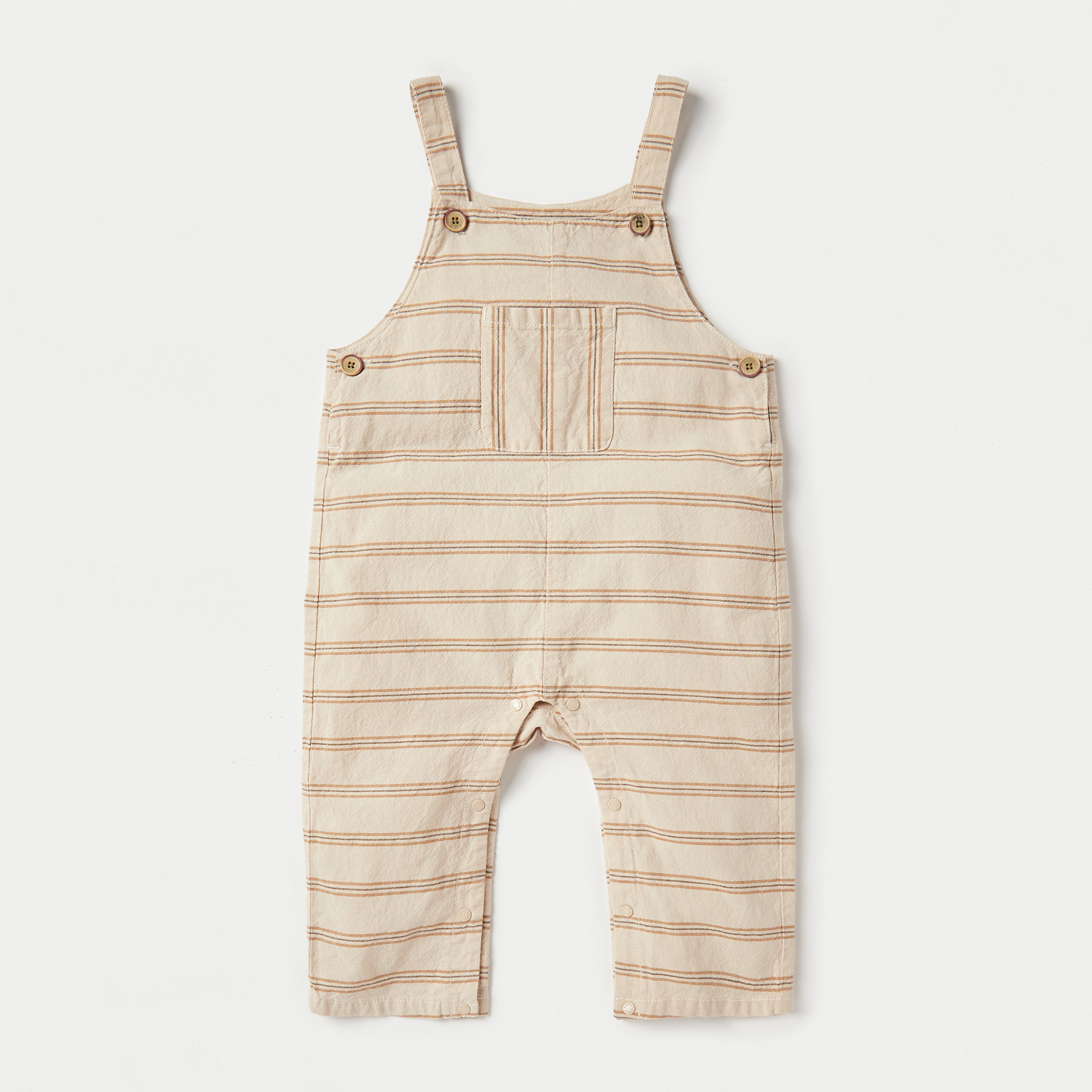 Giggles Solid Short Sleeves T-shirt and Striped Dungaree Set-baby-boys-clothing-setsandcoords-image-2