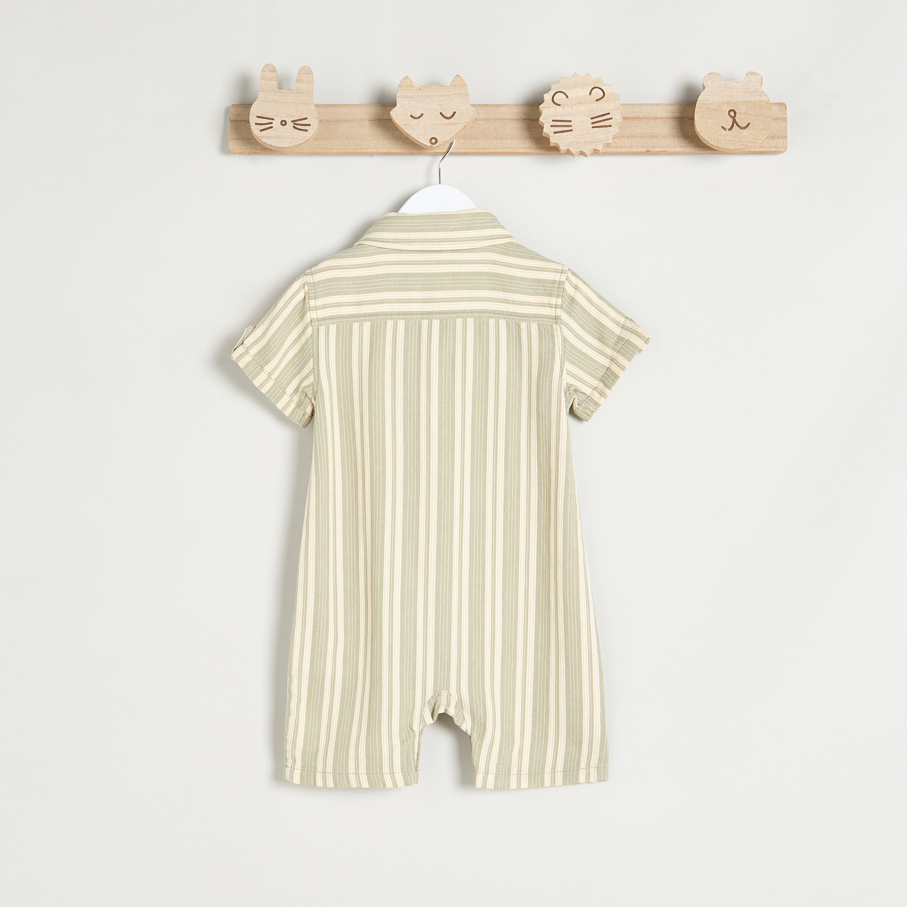 Giggles Striped Romper with Collar and Button Closure-baby-boys-clothing-rompers-image-2