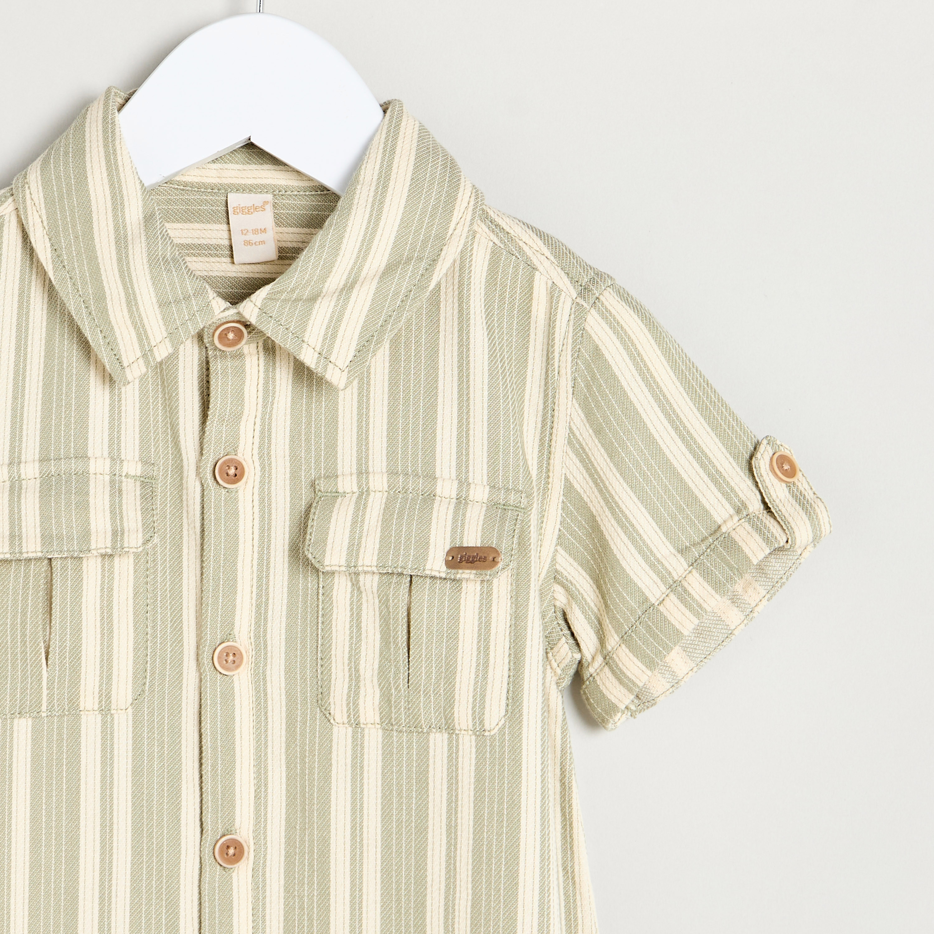 Giggles Striped Romper with Collar and Button Closure-baby-boys-clothing-rompers-image-3
