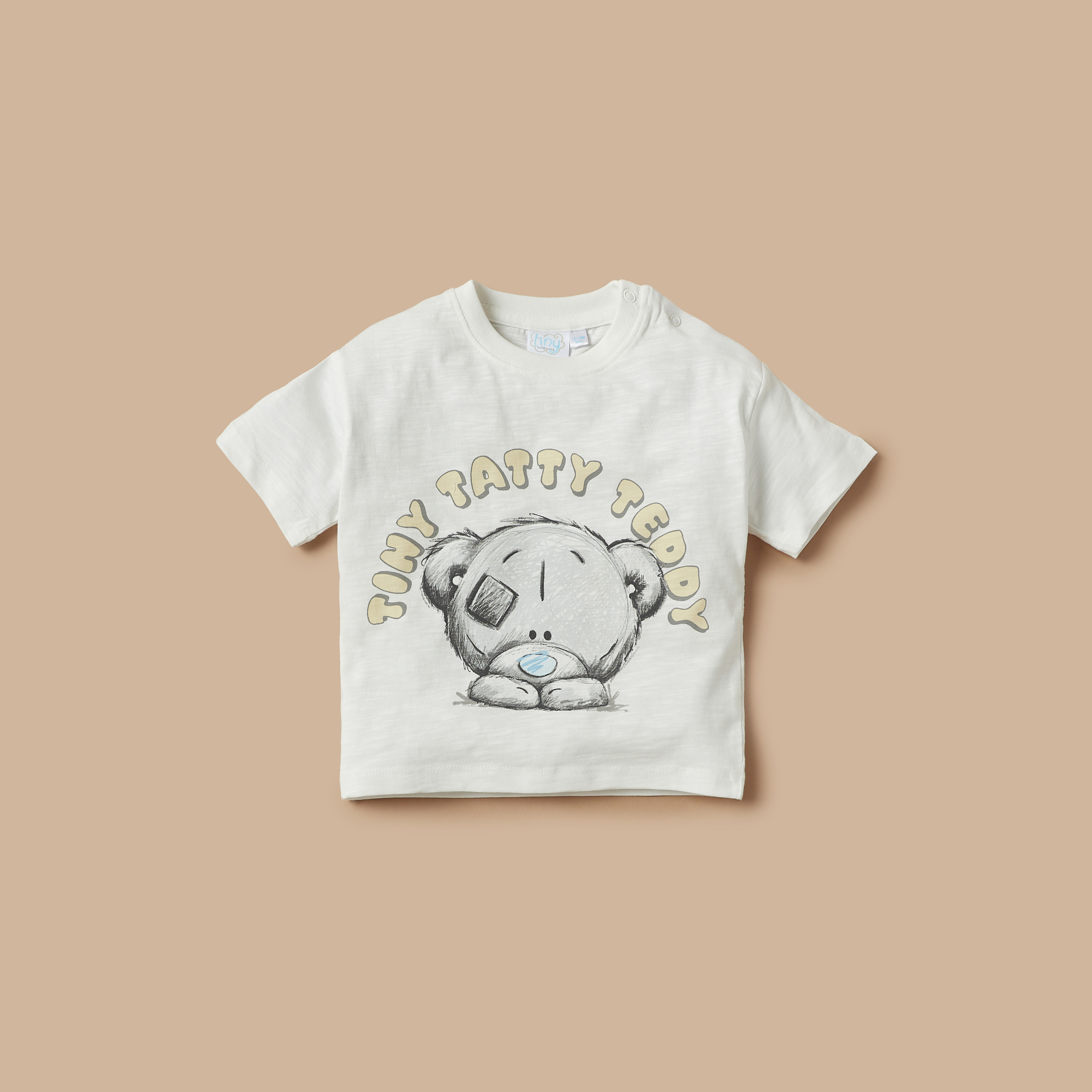 Carte Blanche Tiny Tatty Teddy Print T-shirt and Elasticated Shorts Set-baby-boys-clothing-setsandcoords-image-2