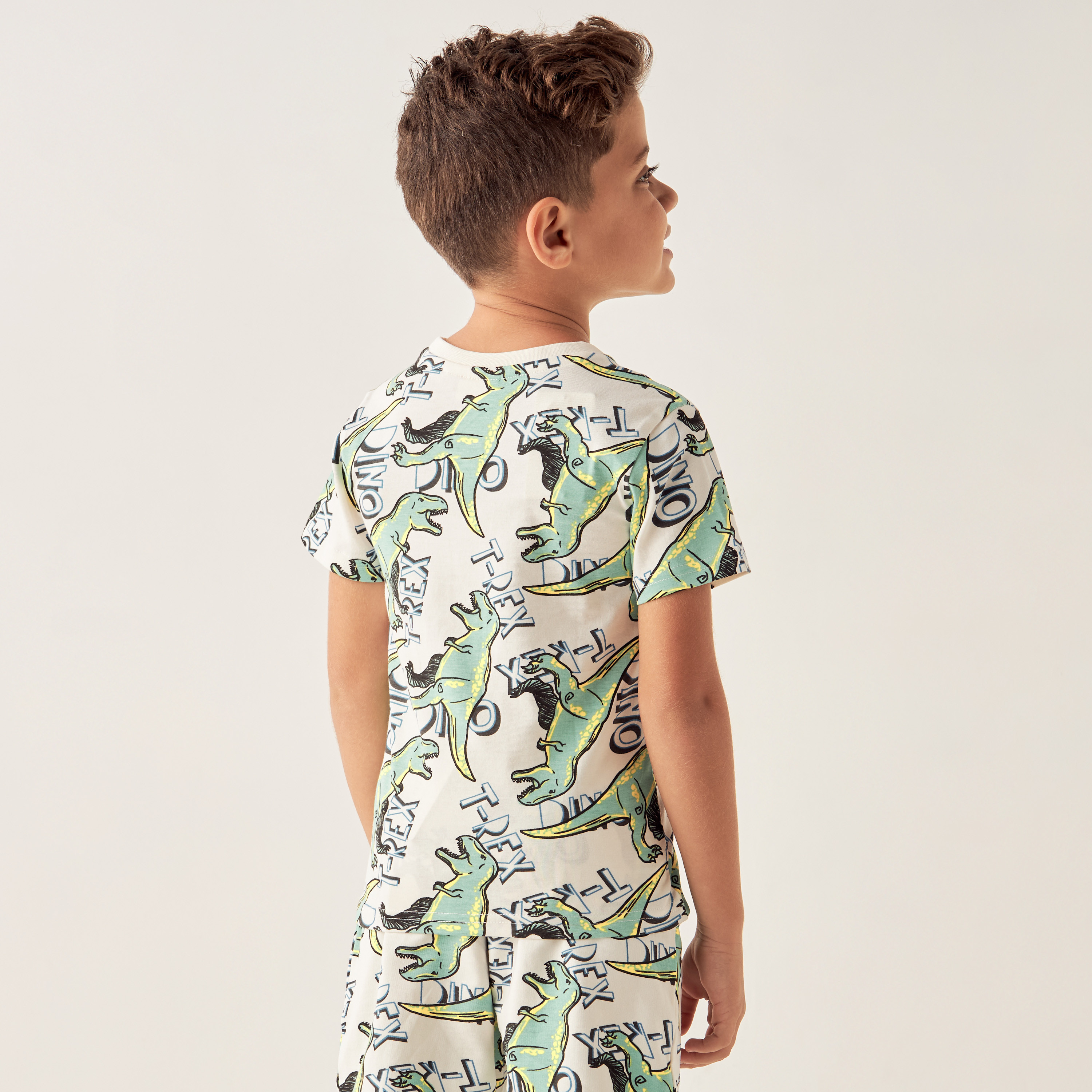 Juniors All-Over Dinosaur Print T-shirt with Short Sleeves and Round Neck-boys-clothing-tshirtsandpolos-image-3