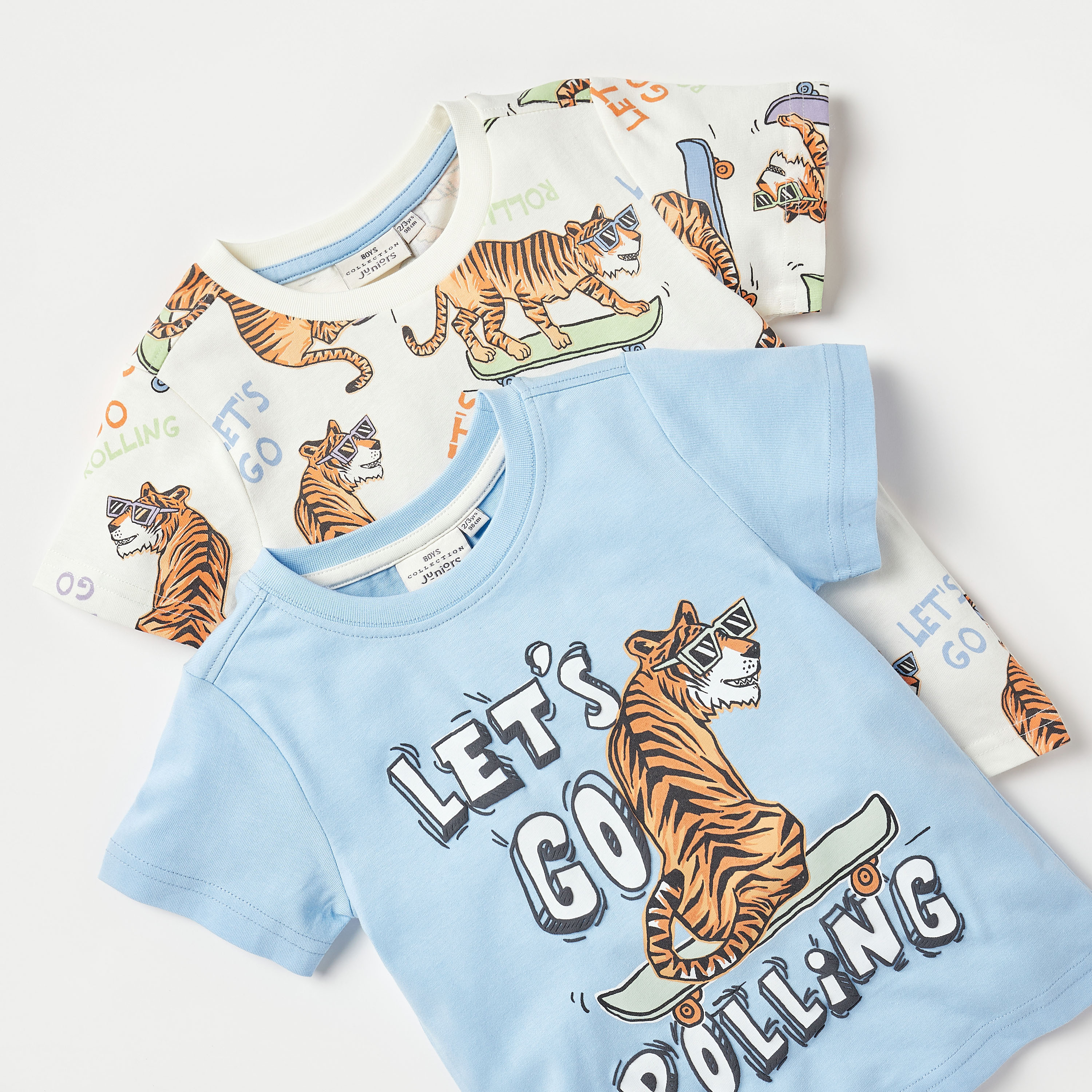 Juniors Tiger Print T-shirt with Short Sleeves - Set of 2-boys-clothing-tshirtsandpolos-image-4