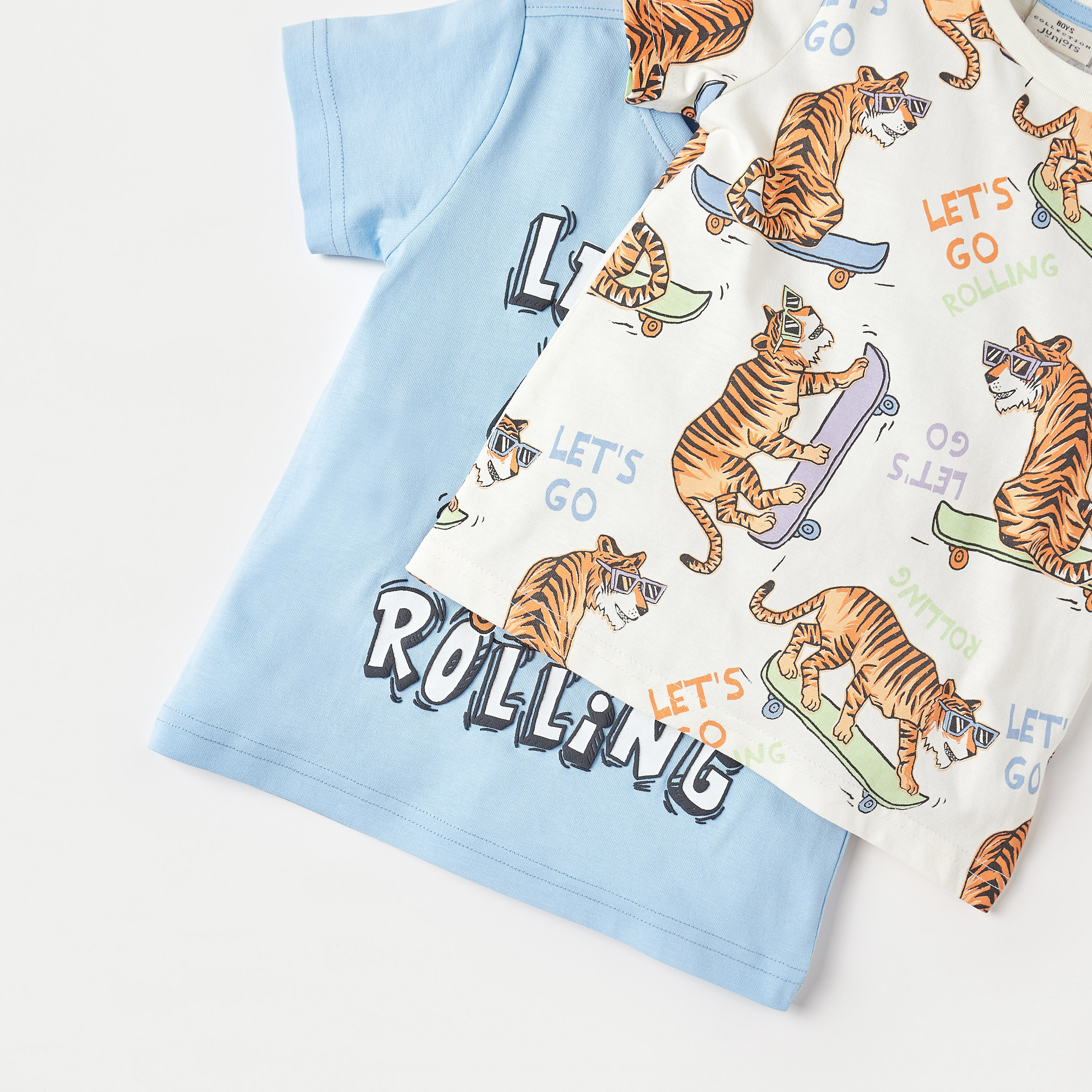 Juniors Tiger Print T-shirt with Short Sleeves - Set of 2-boys-clothing-tshirtsandpolos-image-5