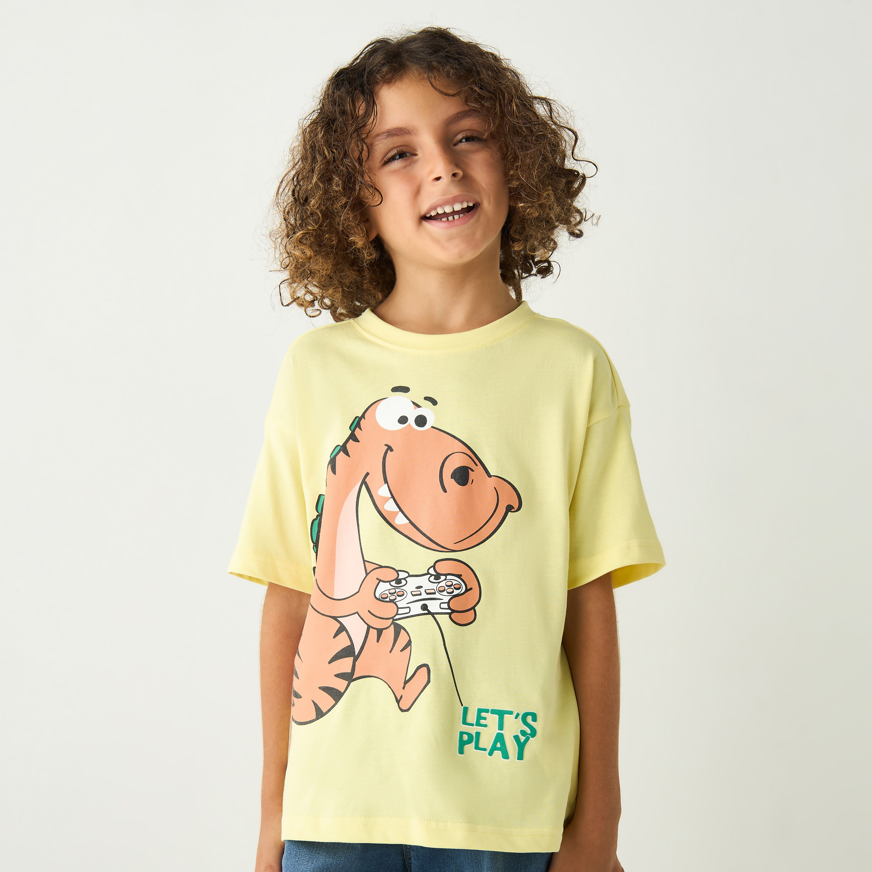 Juniors Printed T-shirt with Short Sleeves - Set of 2-baby-boys-clothing-multipacks-image-2