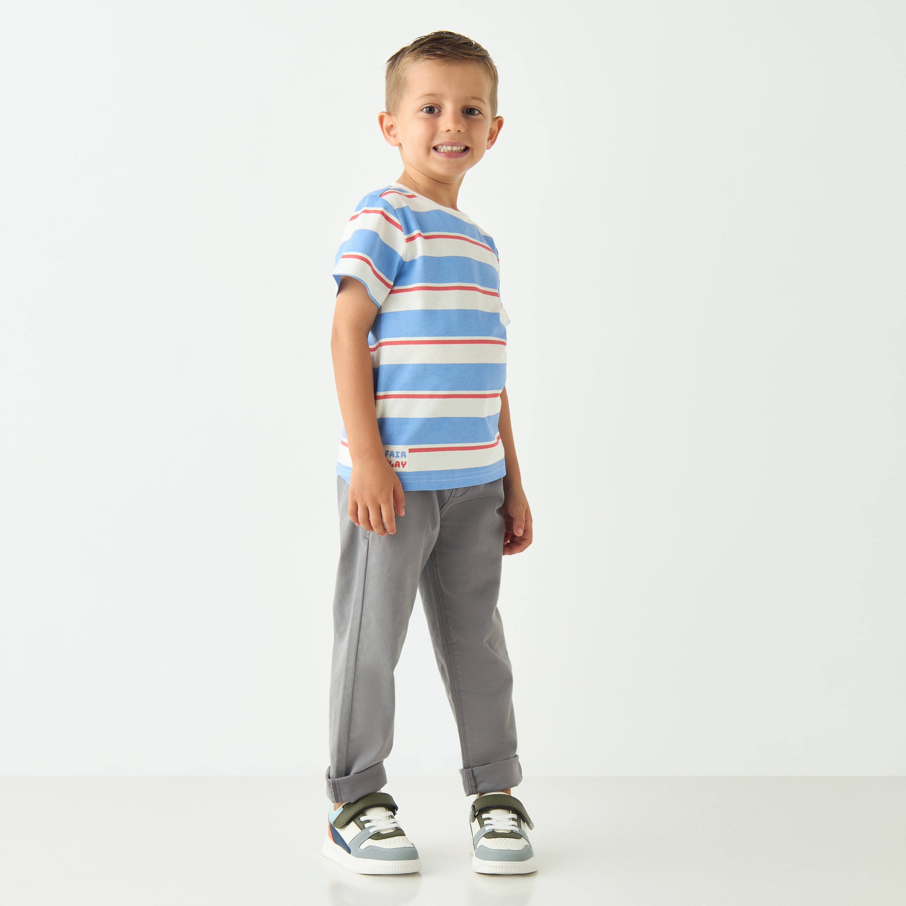 Juniors Printed Crew Neck T-shirt with Short Sleeves  - Set of 2-baby-boys-clothing-multipacks-image-3