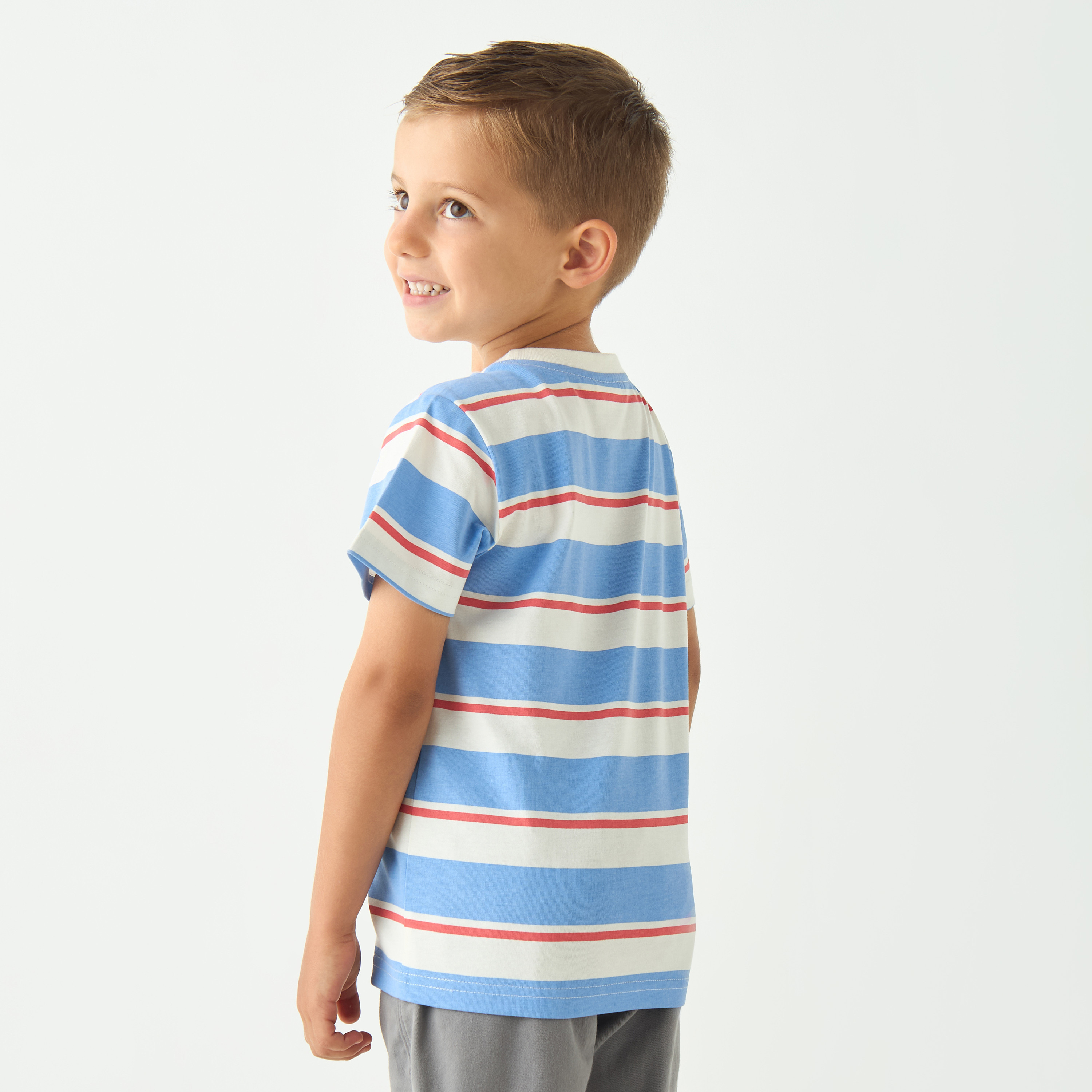 Juniors Printed Crew Neck T-shirt with Short Sleeves  - Set of 2-baby-boys-clothing-multipacks-image-4