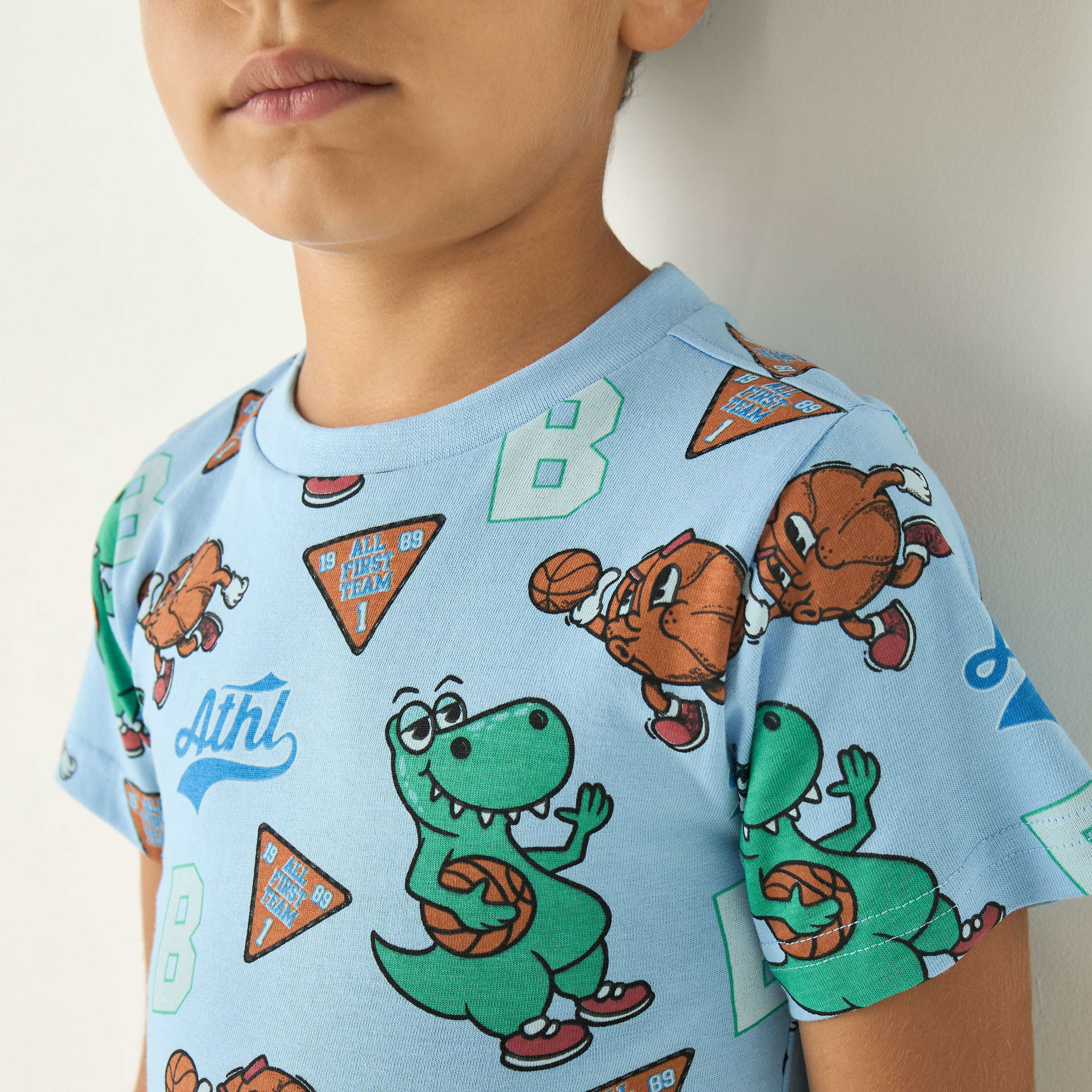Juniors Printed Crew Neck T-shirt with Short Sleeves - Set of 2-baby-boys-clothing-multipacks-image-4