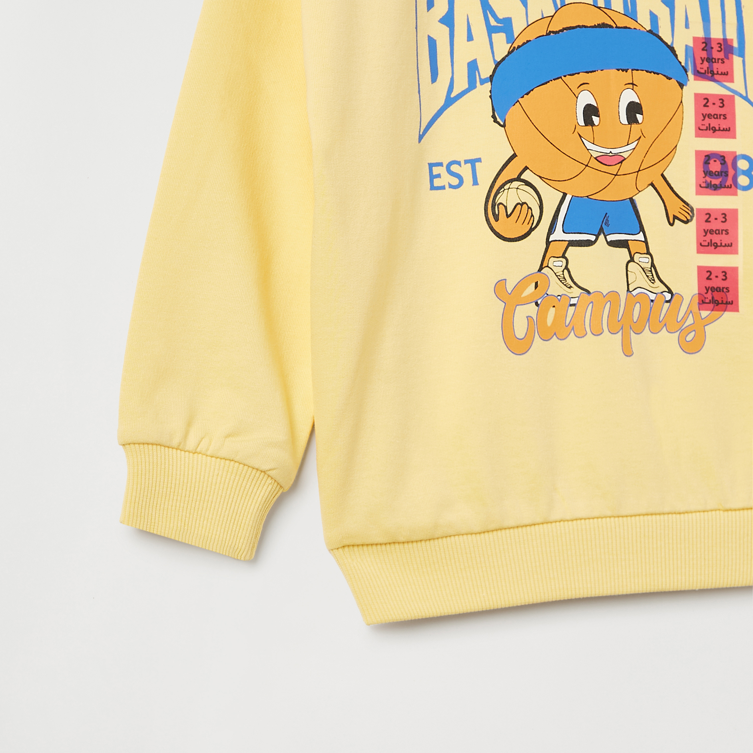 Juniors Graphic Print Sweatshirt with Crew Neck and Long Sleeves-baby-boys-clothing-winterwear-sweatshirts-image-4
