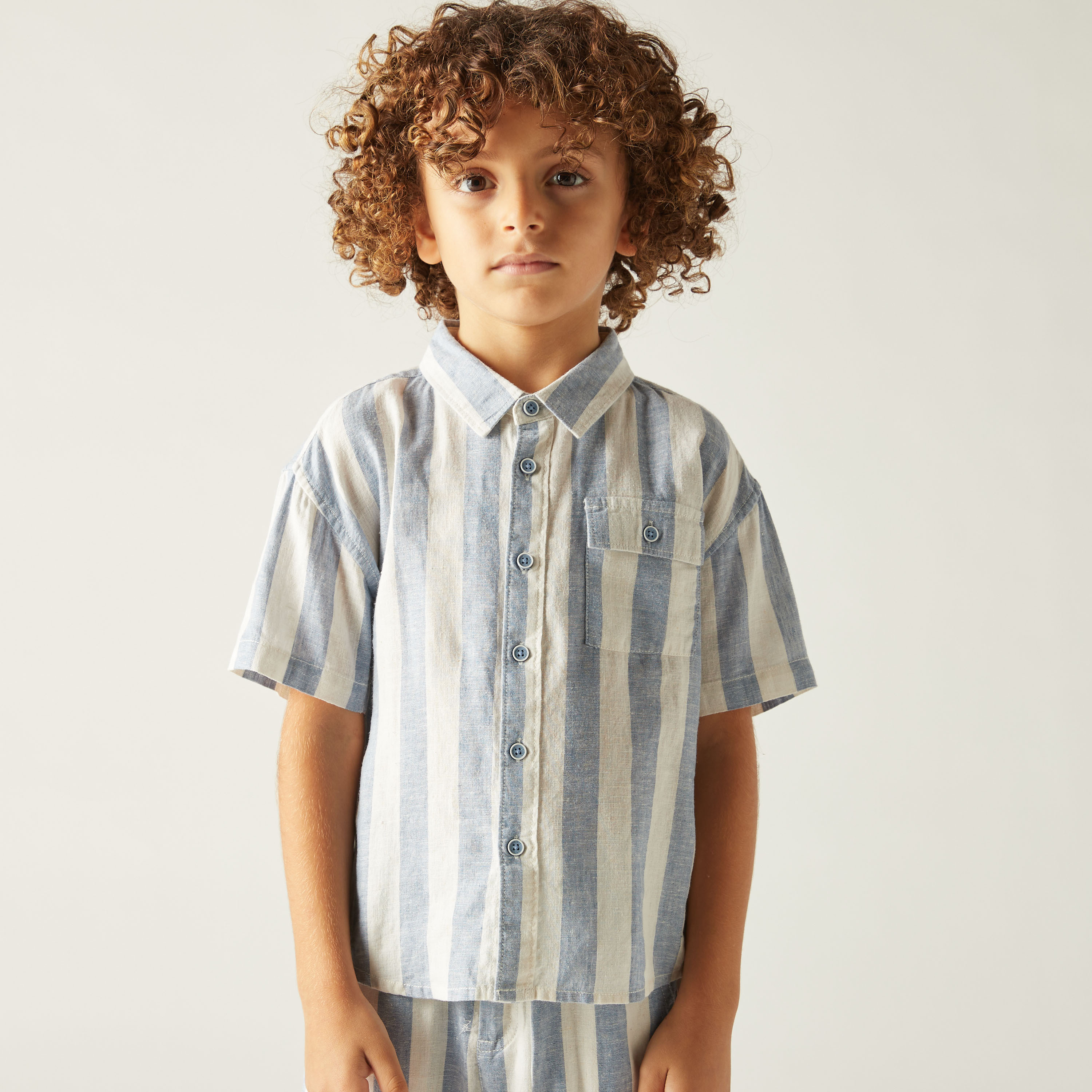 طقم قميص مخطط وشورت من جونيورز-boys-clothing-setsandcoords-image-2