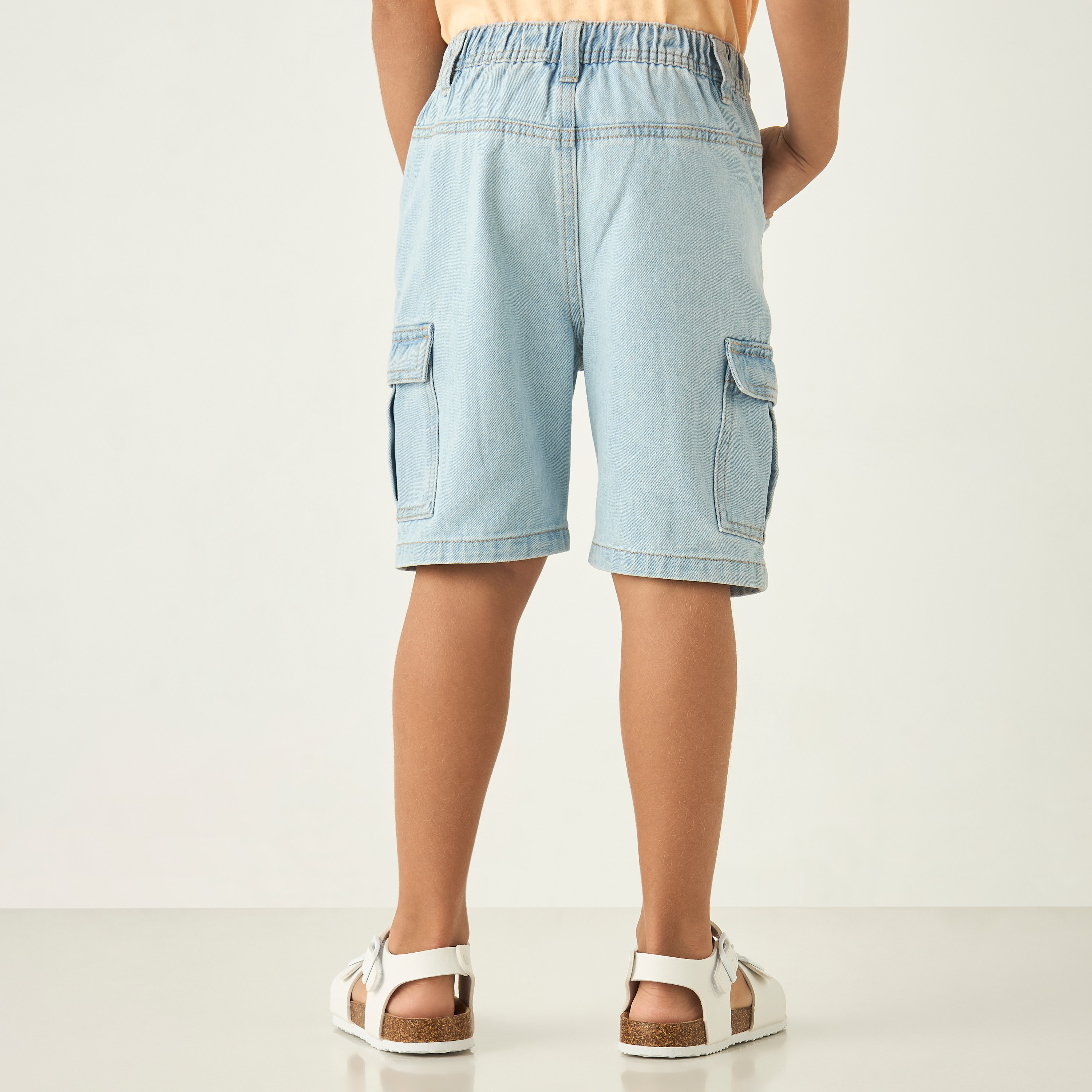 شورت دينم سادة بزر إغلاق وجيوب من جونيورز-baby-boys-clothing-bottoms-shorts-image-3