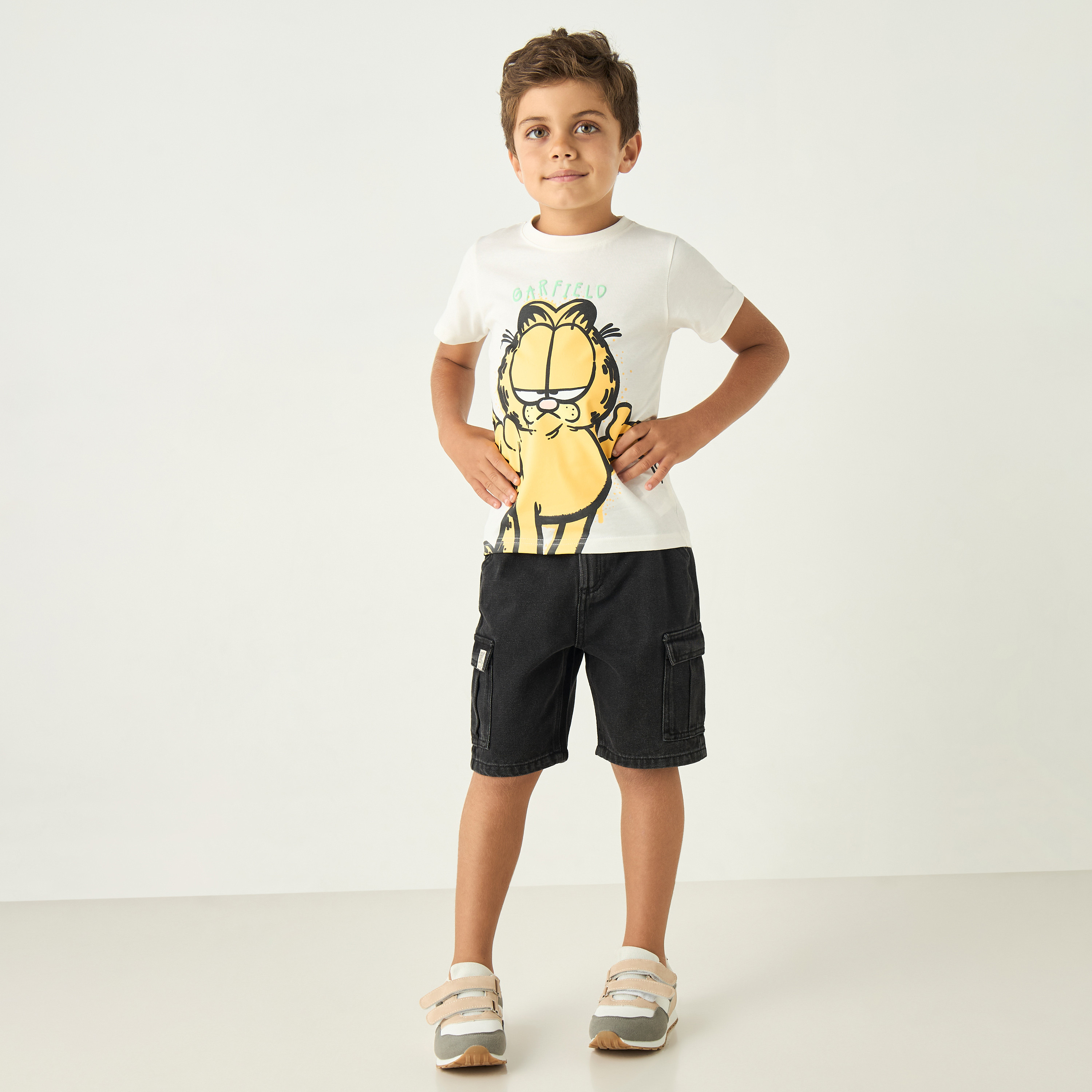 شورت دينم سادة بزر إغلاق وجيوب من جونيورز-baby-boys-clothing-bottoms-shorts-image-2