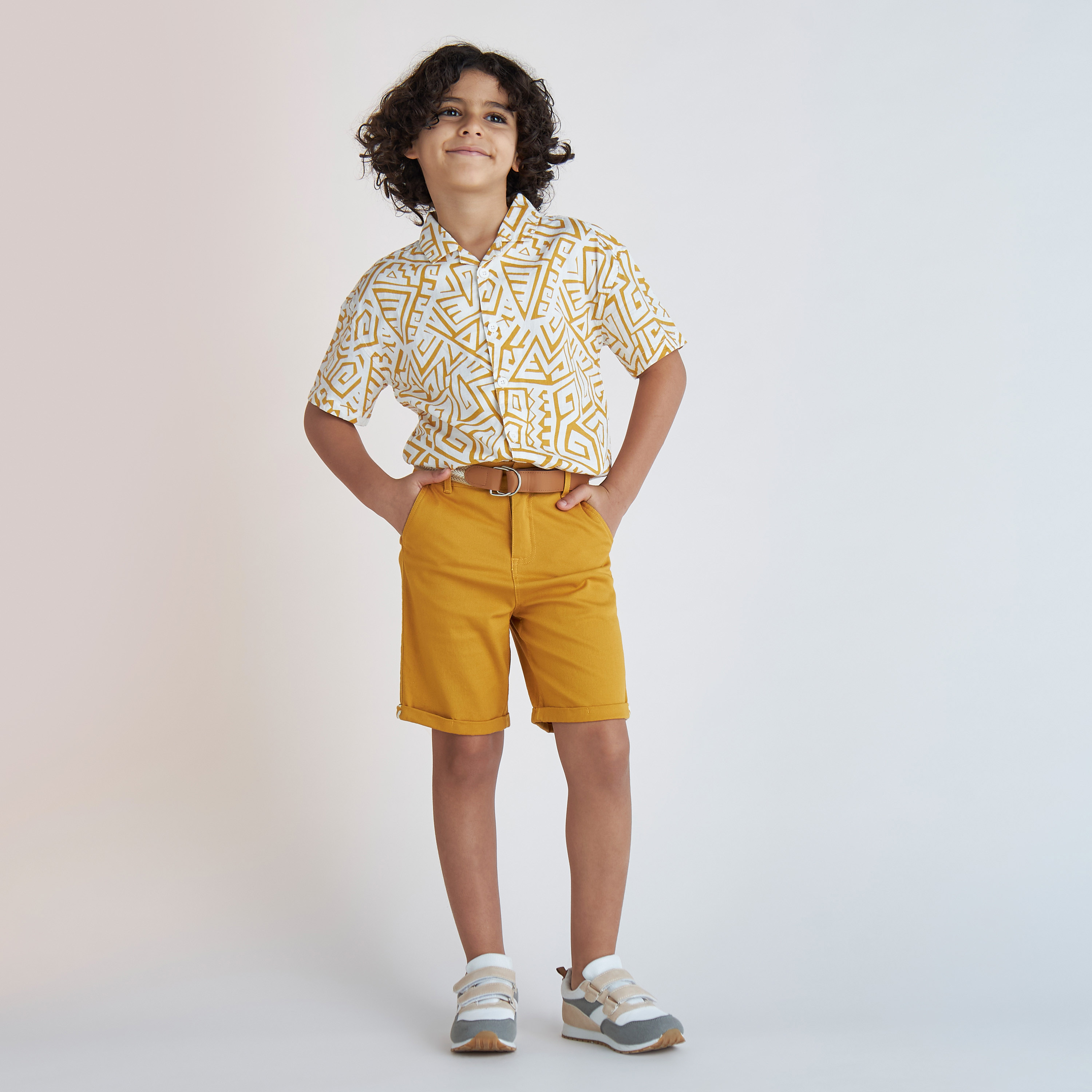 Juniors Solid Shorts with Pockets and Button Closure-baby-boys-clothing-bottoms-shorts-image-2