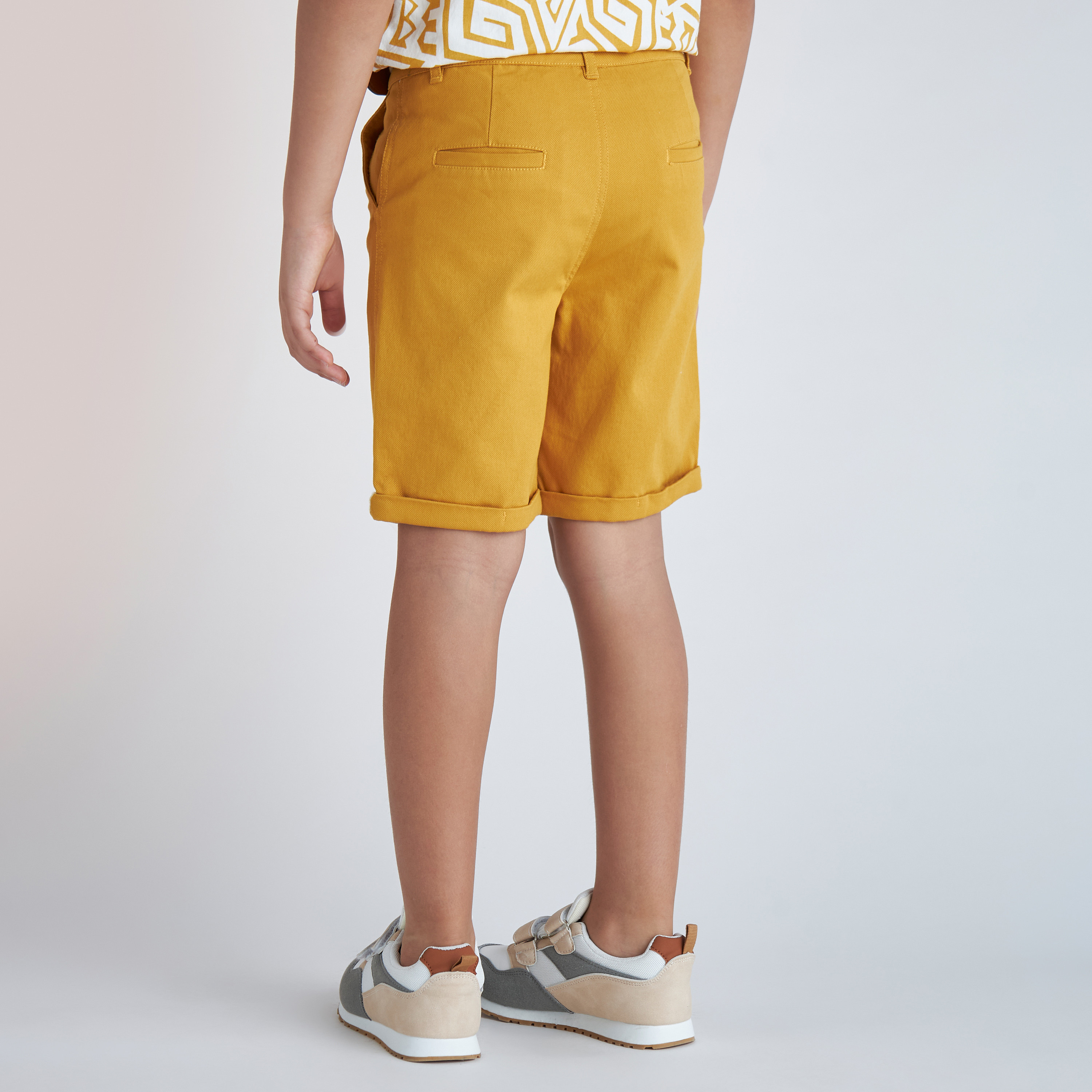 Juniors Solid Shorts with Pockets and Button Closure-baby-boys-clothing-bottoms-shorts-image-3
