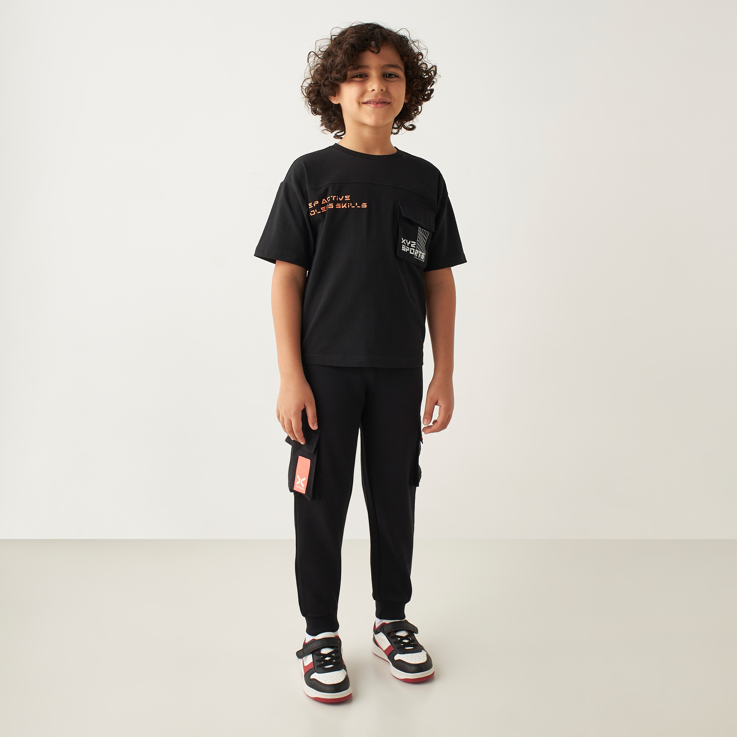 XYZ Printed T-shirt with Round Neck-sports-boys-clothing-tops-image-2